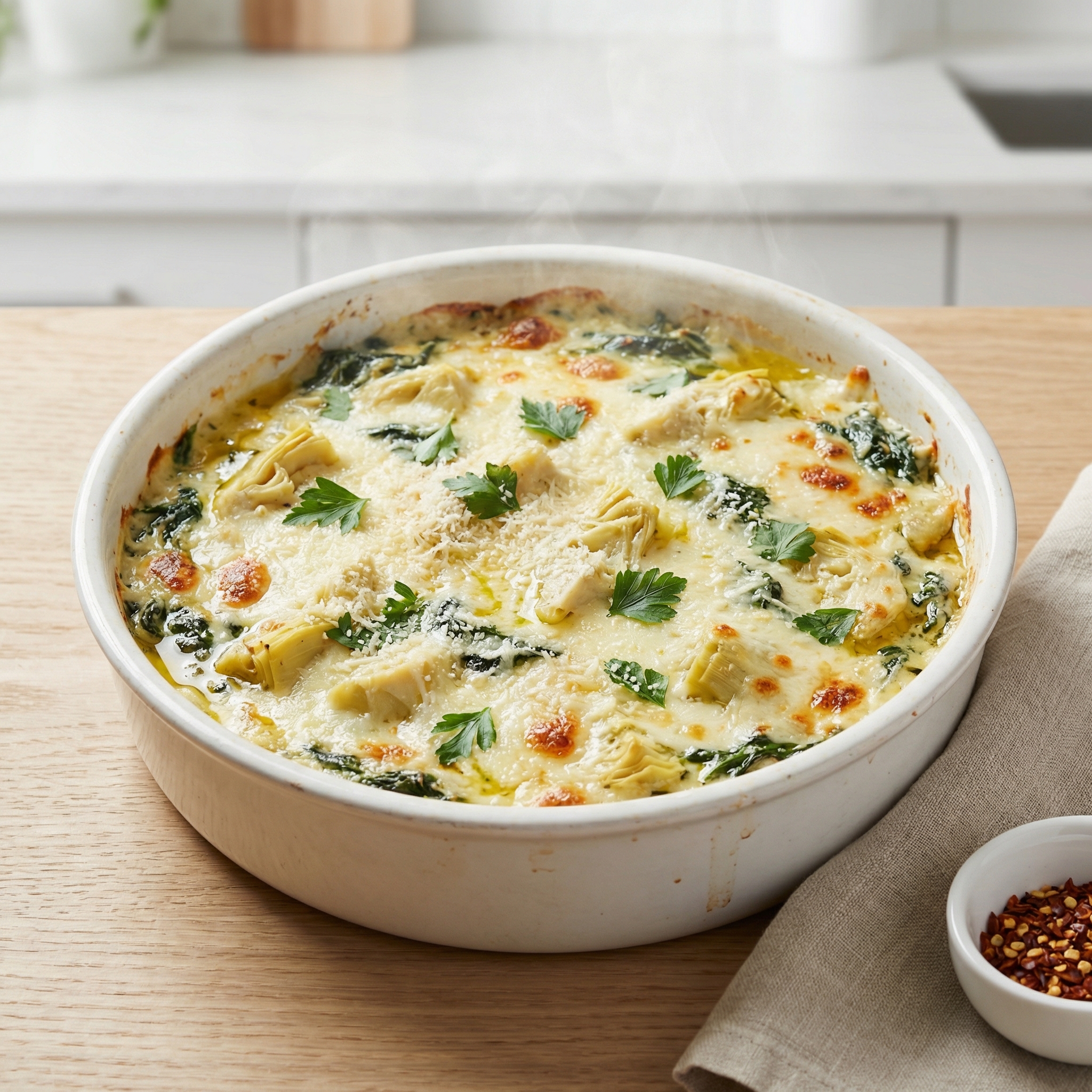 Baked Spinach and Artichoke Cream Cheese Dip