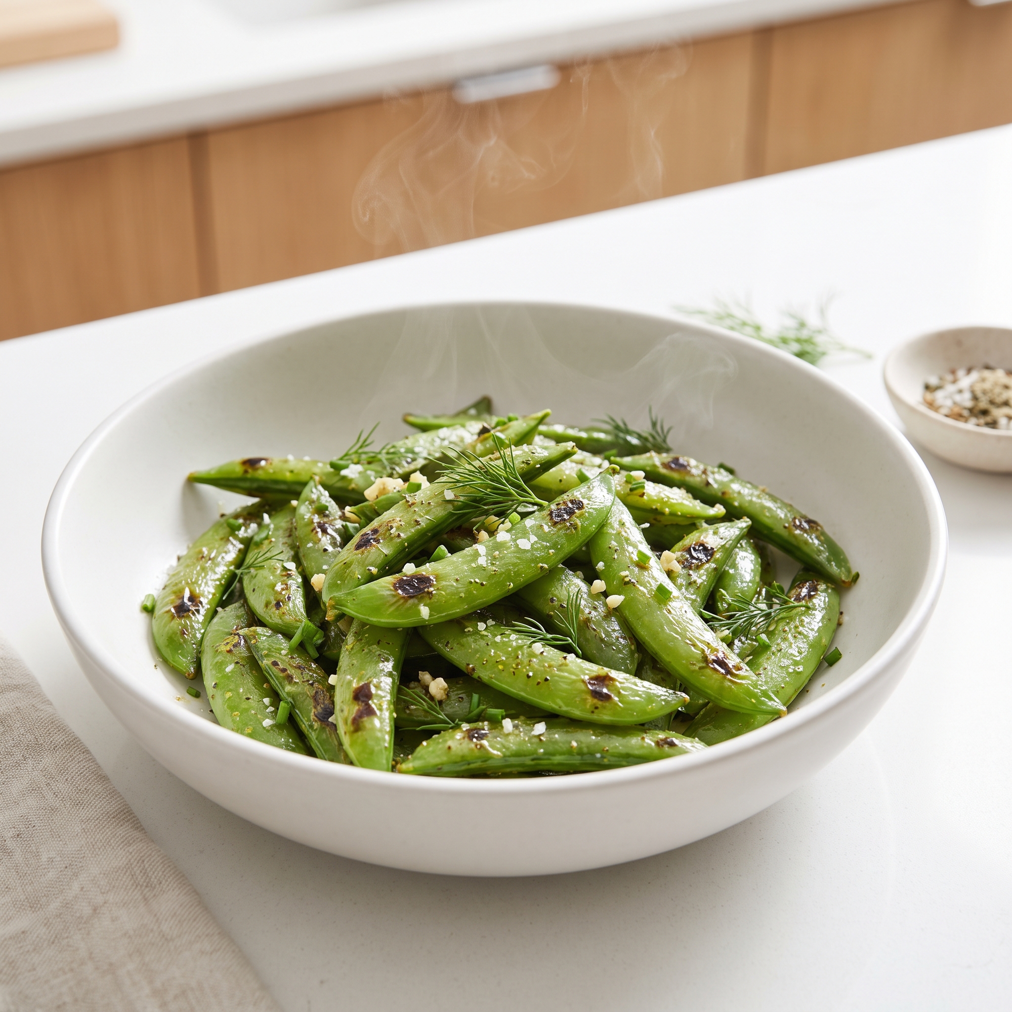 Baked Sugar Snap Peas with Ranch