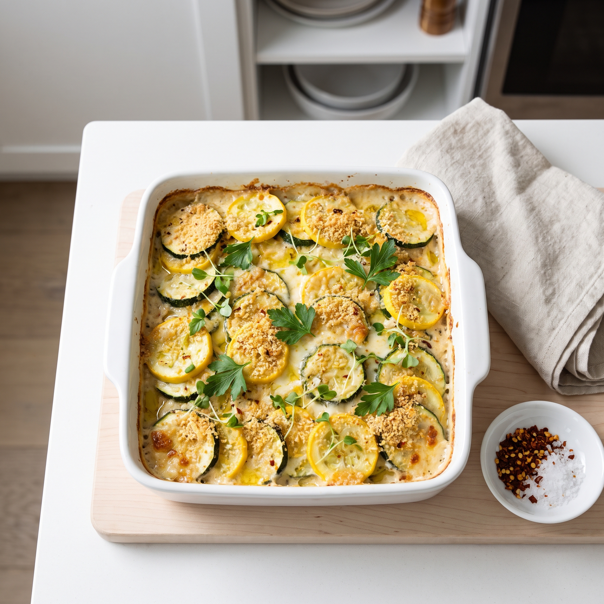 Baked Summer Squash and Zucchini Gratin