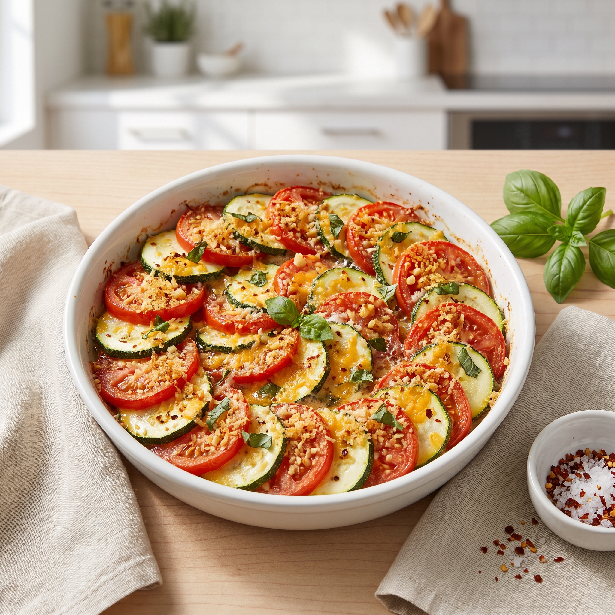 Baked Tomato and Zucchini Gratin