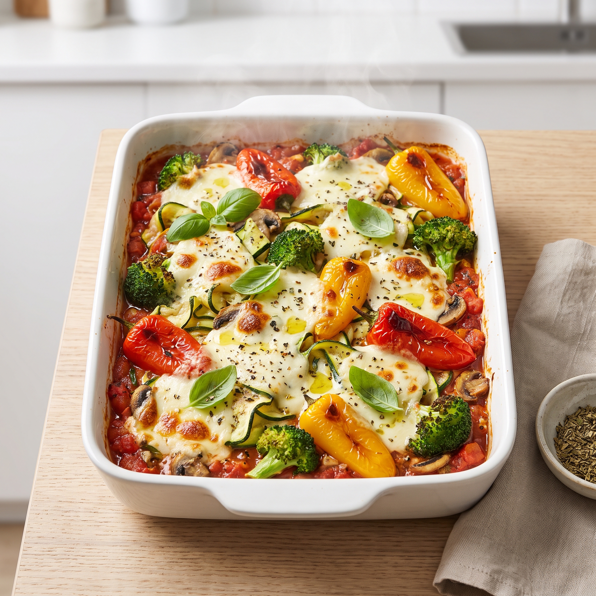 Baked Zoodle and Veggie Casserole