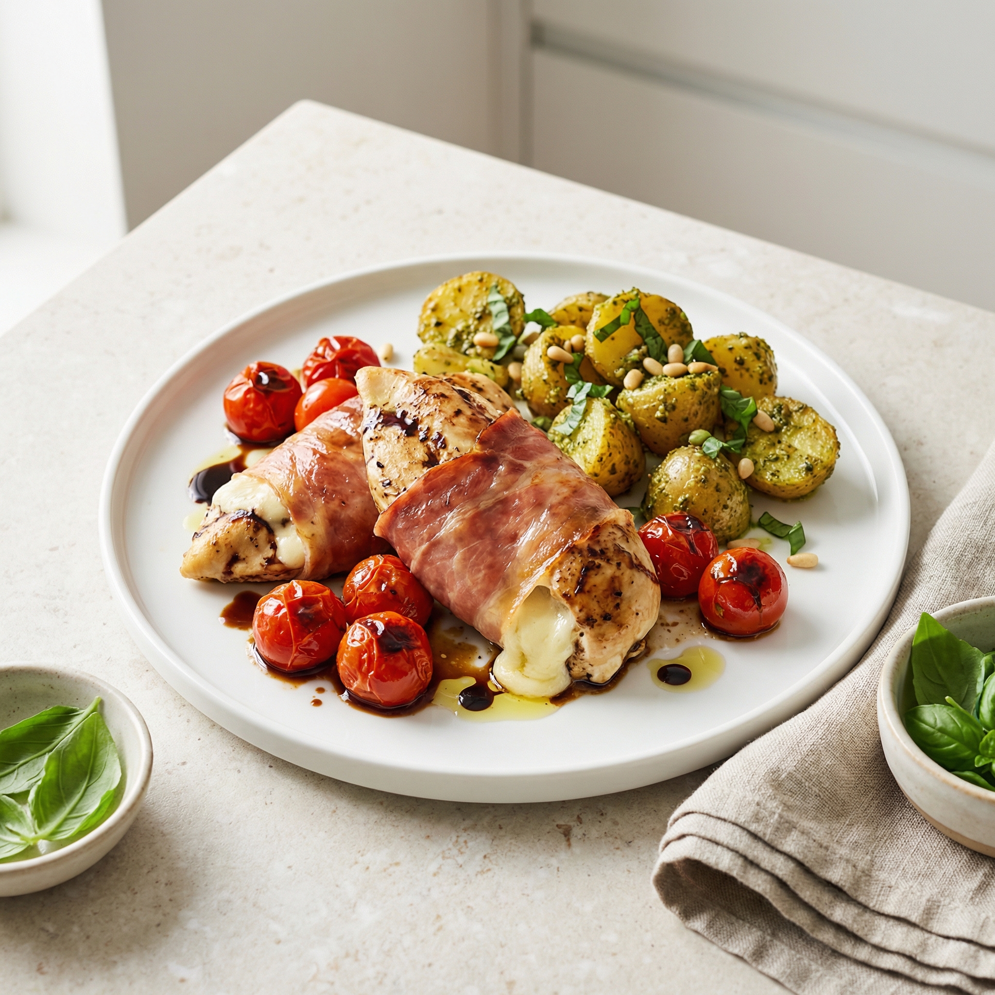 Italian Chicken with Pesto Potatoes