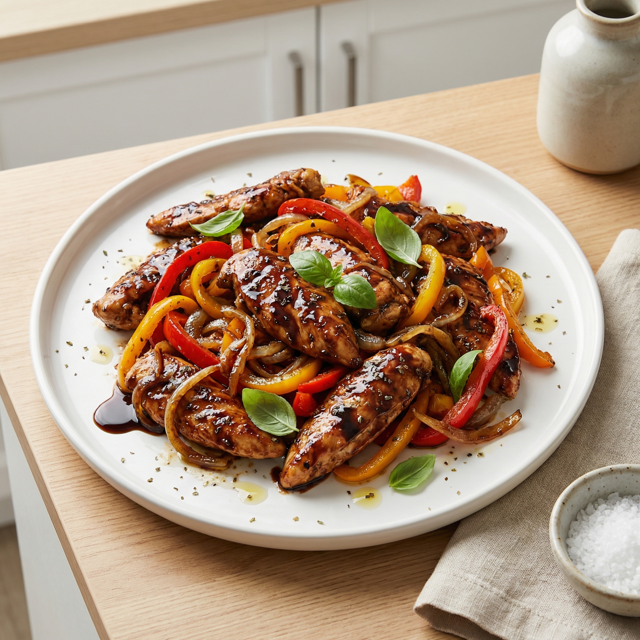 Balsamic Chicken with Trio of Bell Peppers