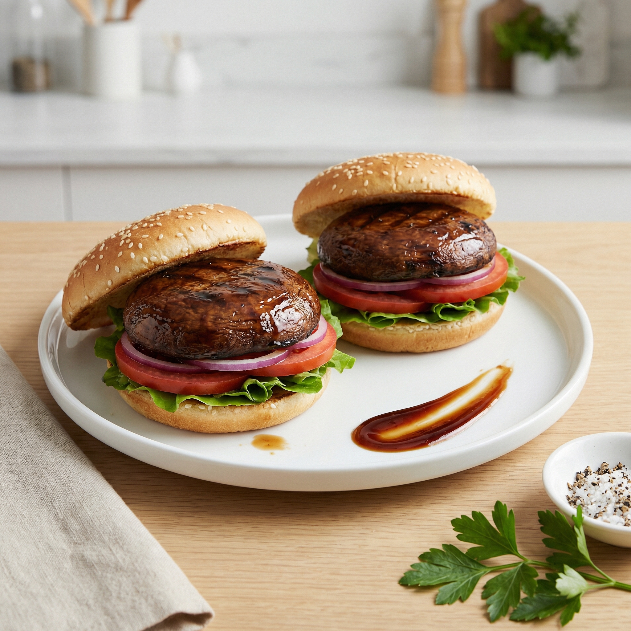 Savory Portobello Mushroom Burgers