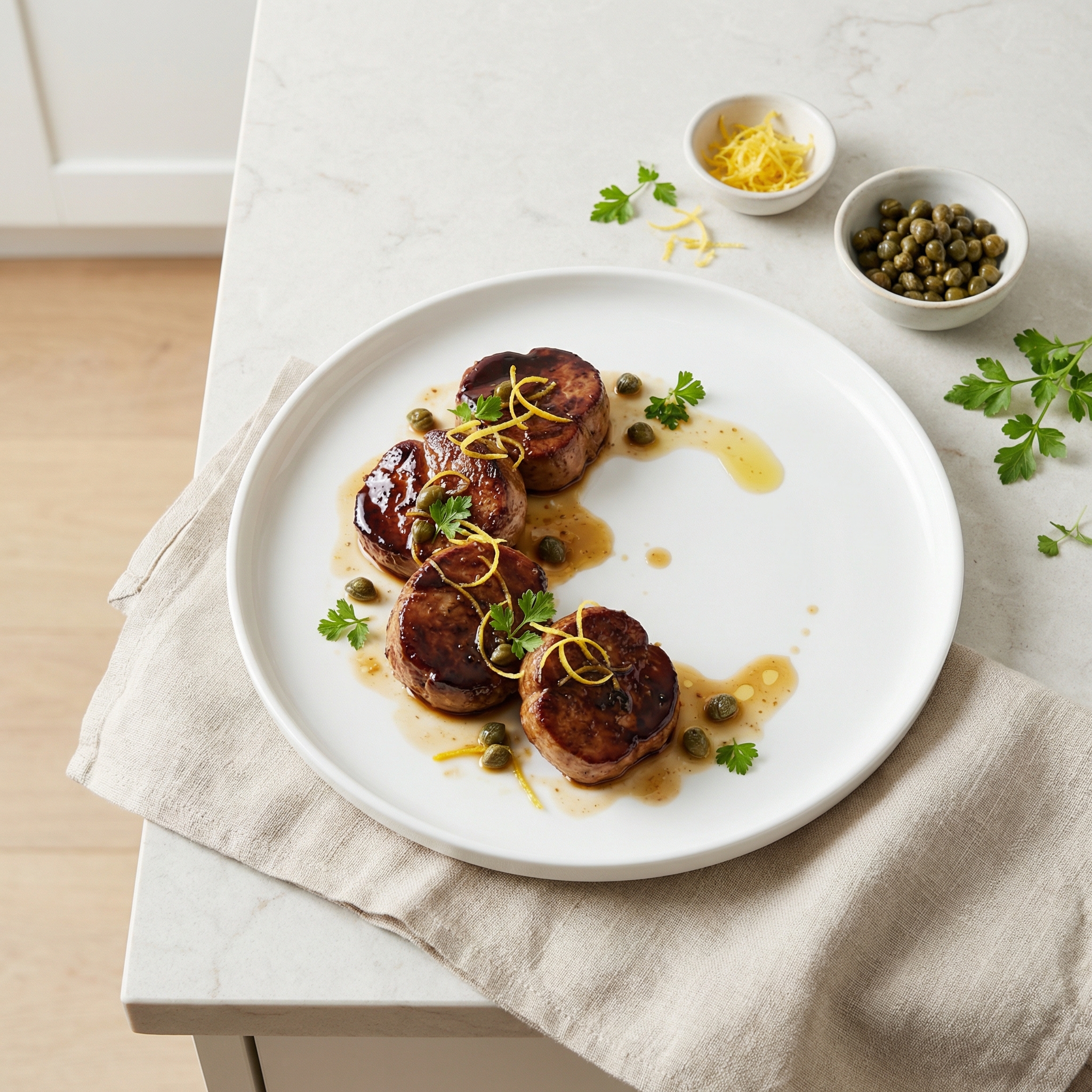 Balsamic-Caper Pork Tenderloin Medallions