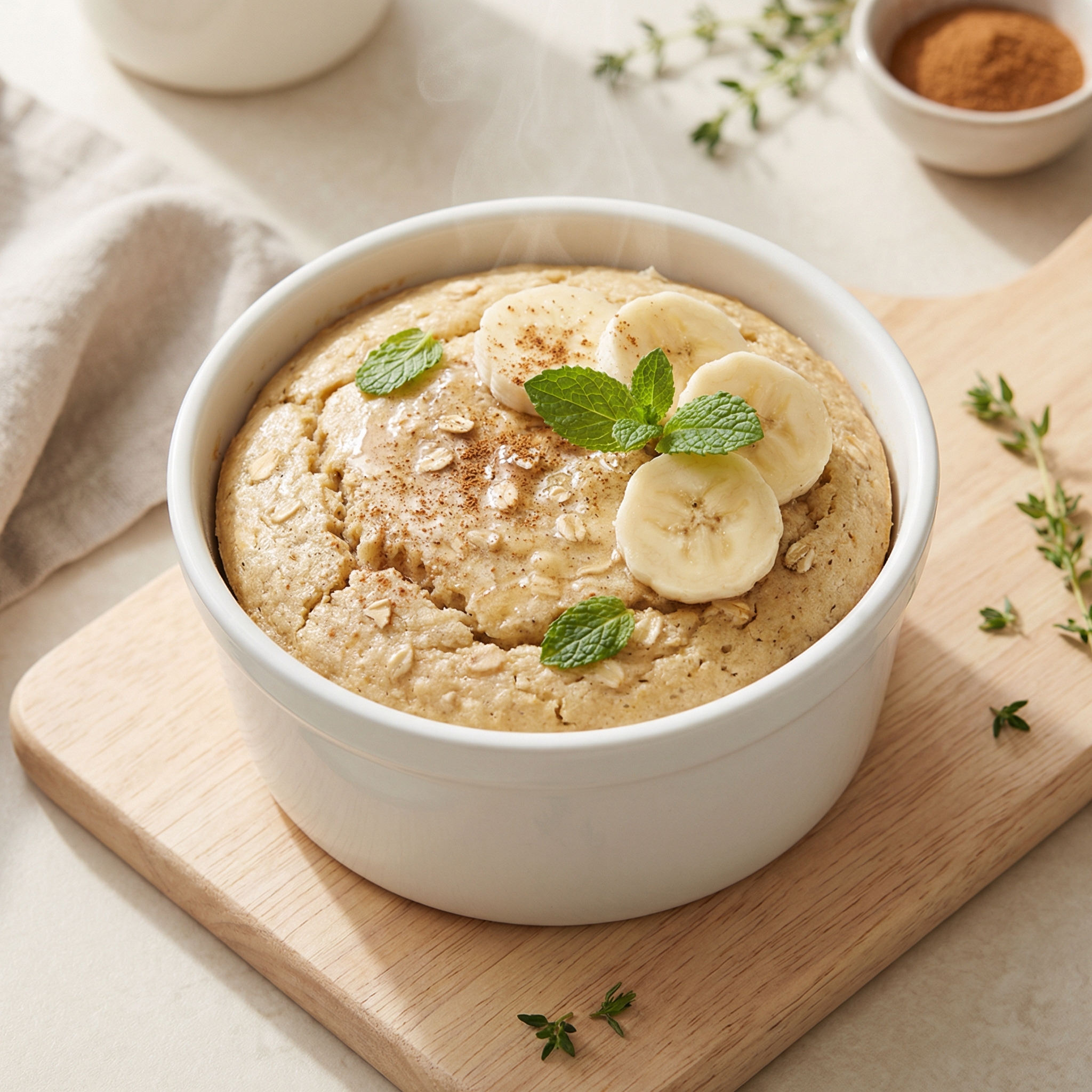 Banana Oatmeal Mug Bake (Microwave)