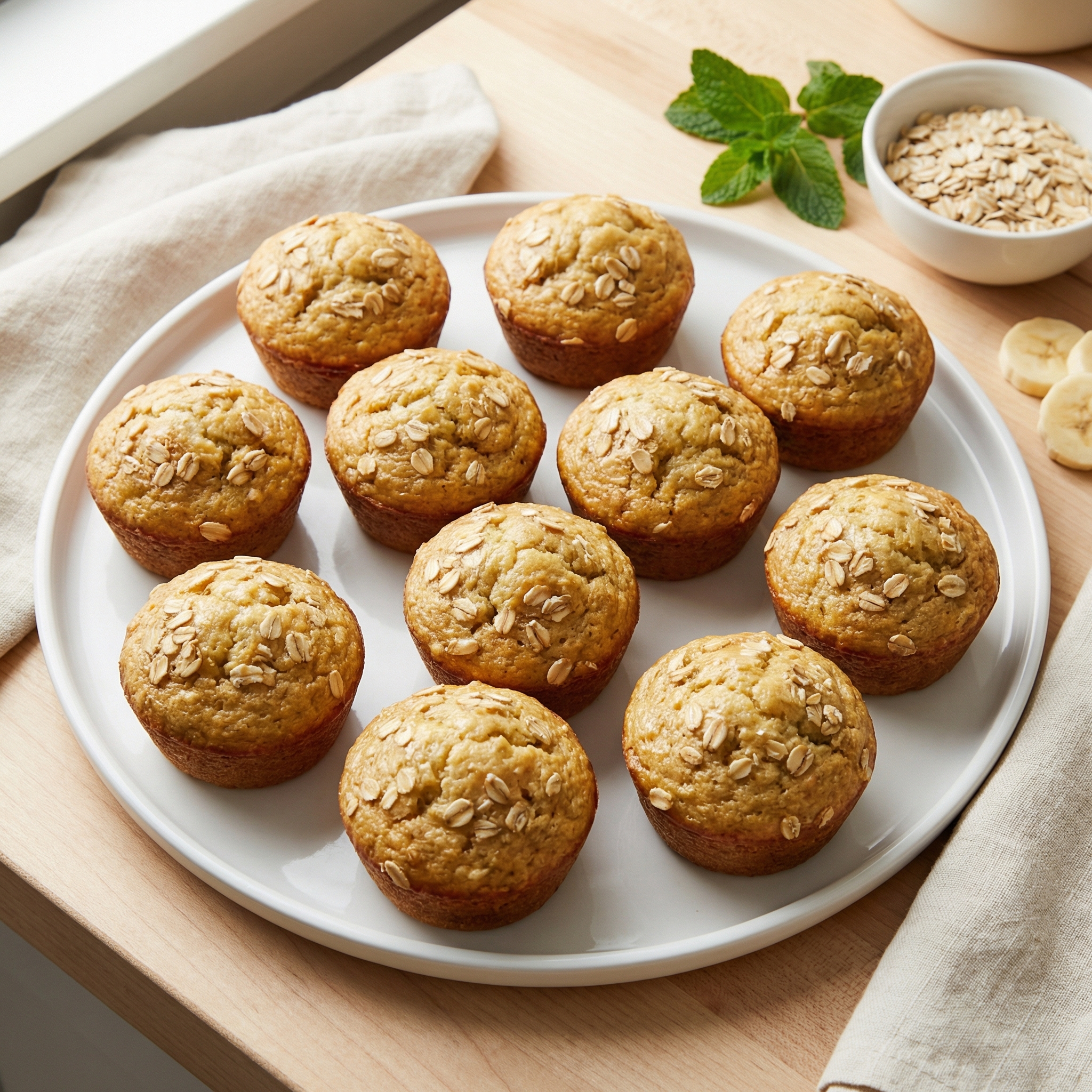 Egg White Banana Oat Muffins
