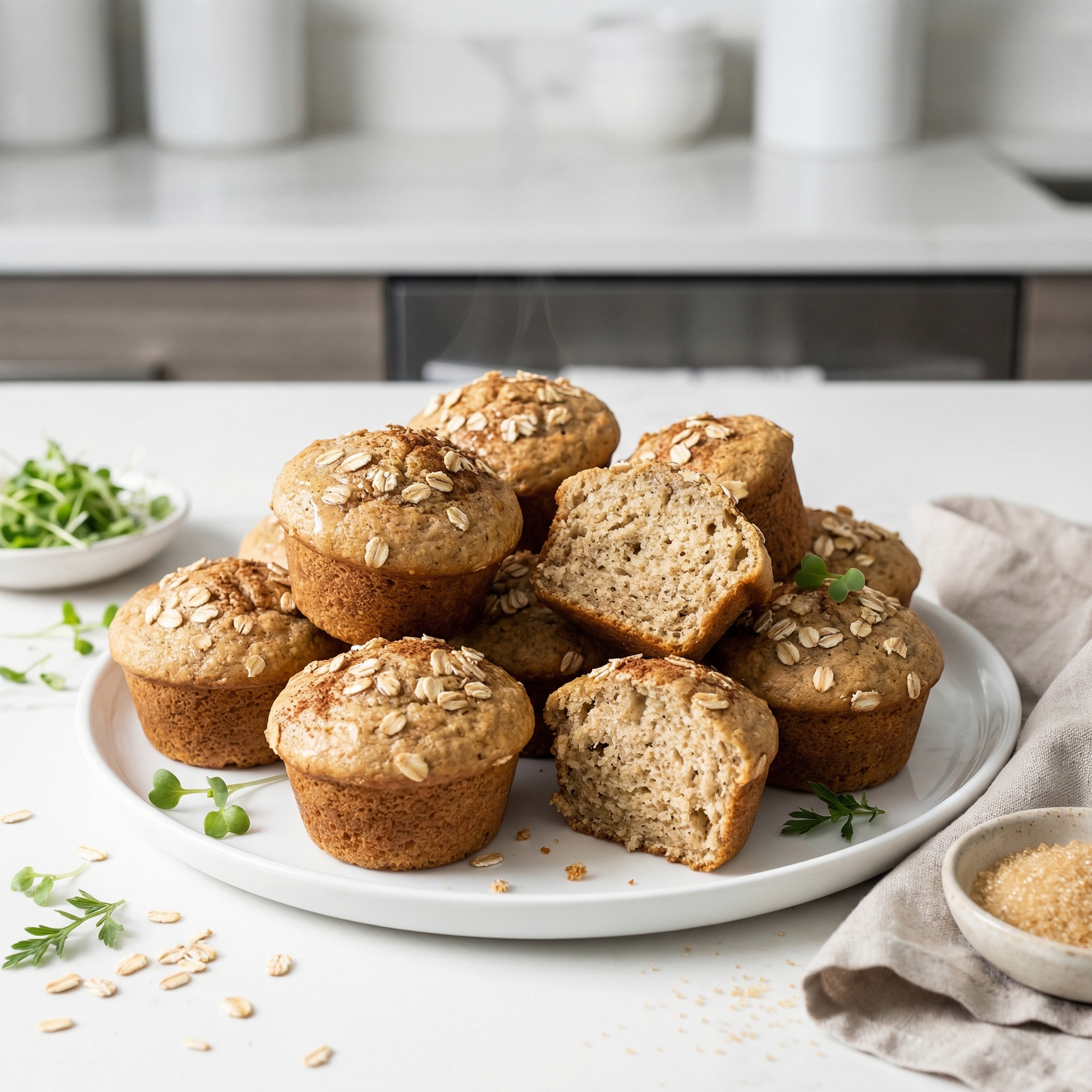 Vegan Spelt Banana Oat Muffins