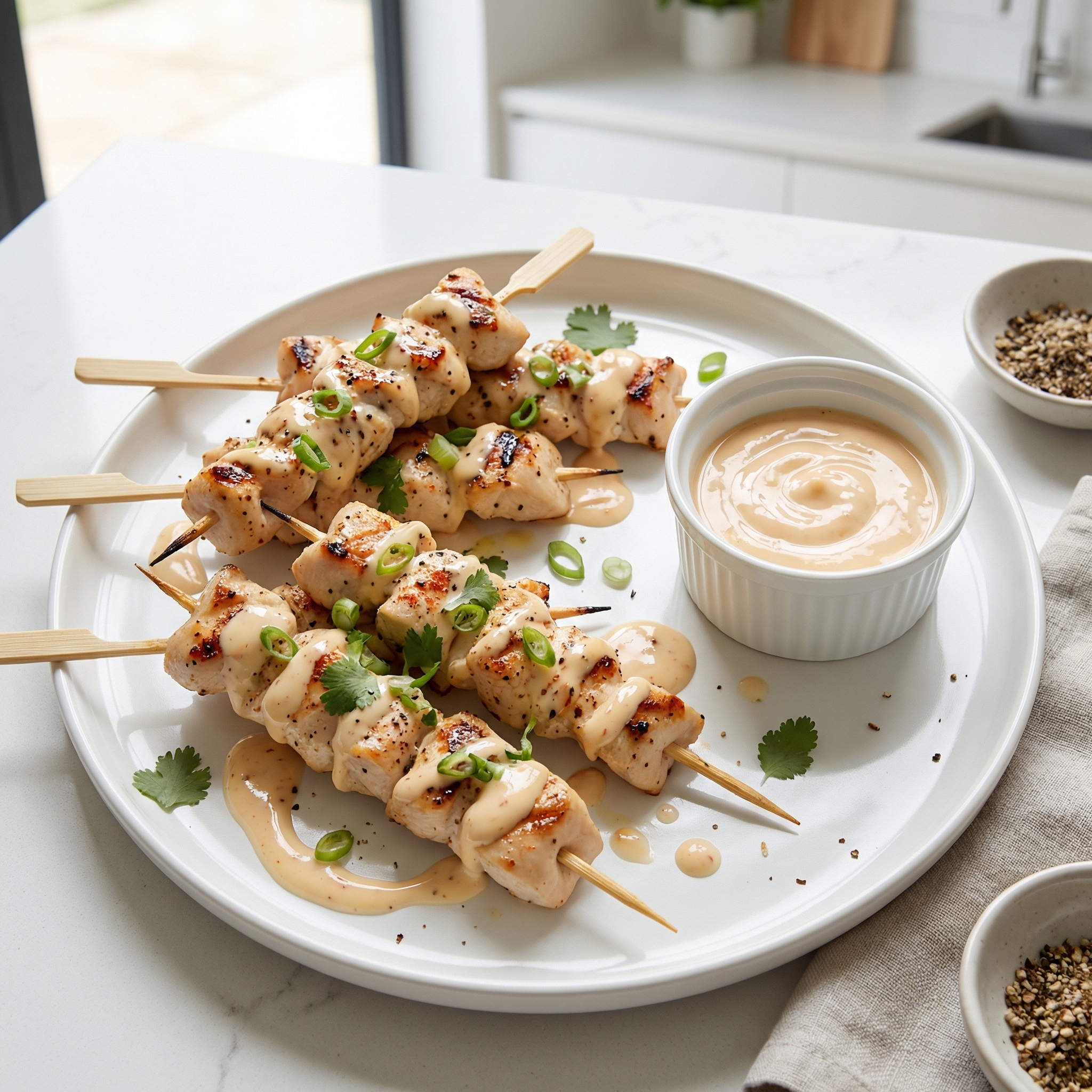 Spicy Bang Bang Chicken Kebabs