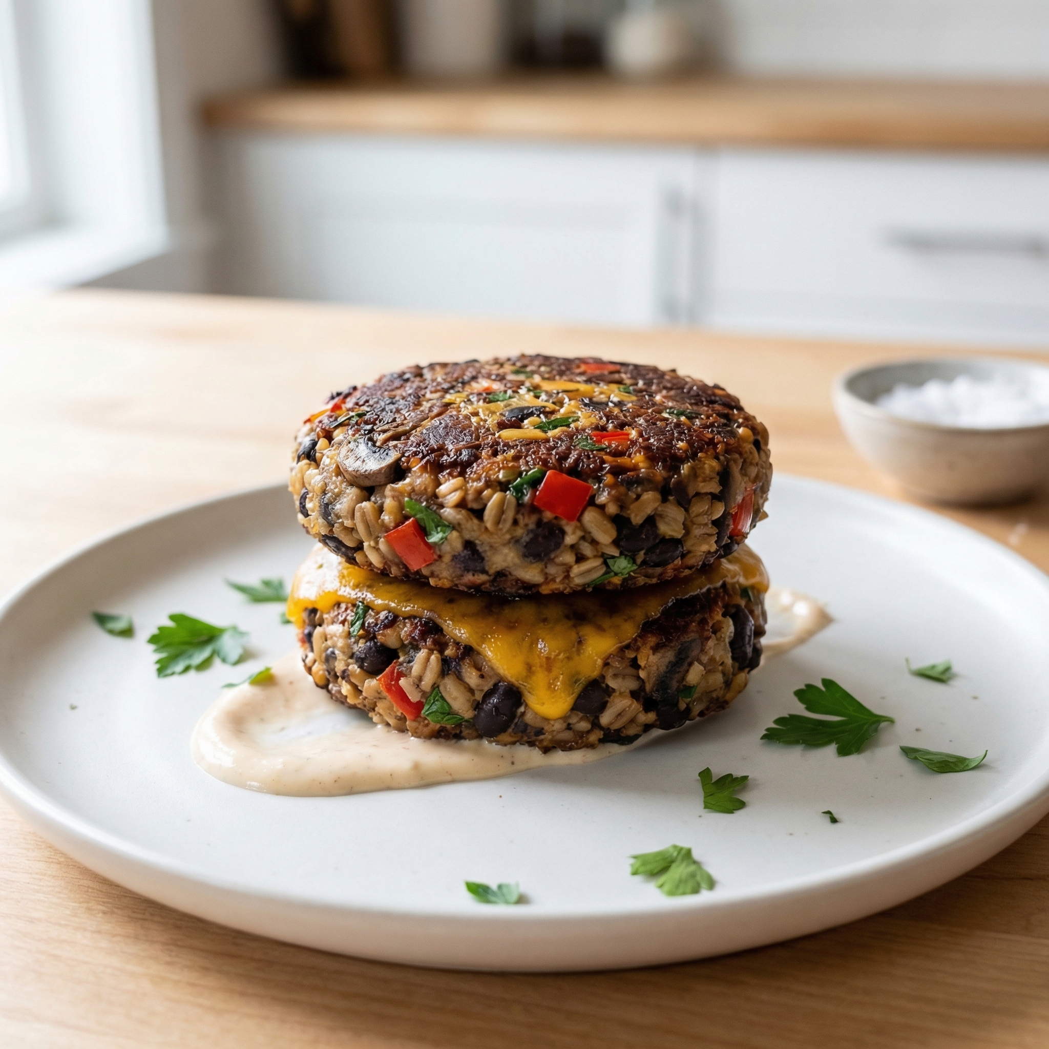 Black Bean and Barley Veggie Burgers