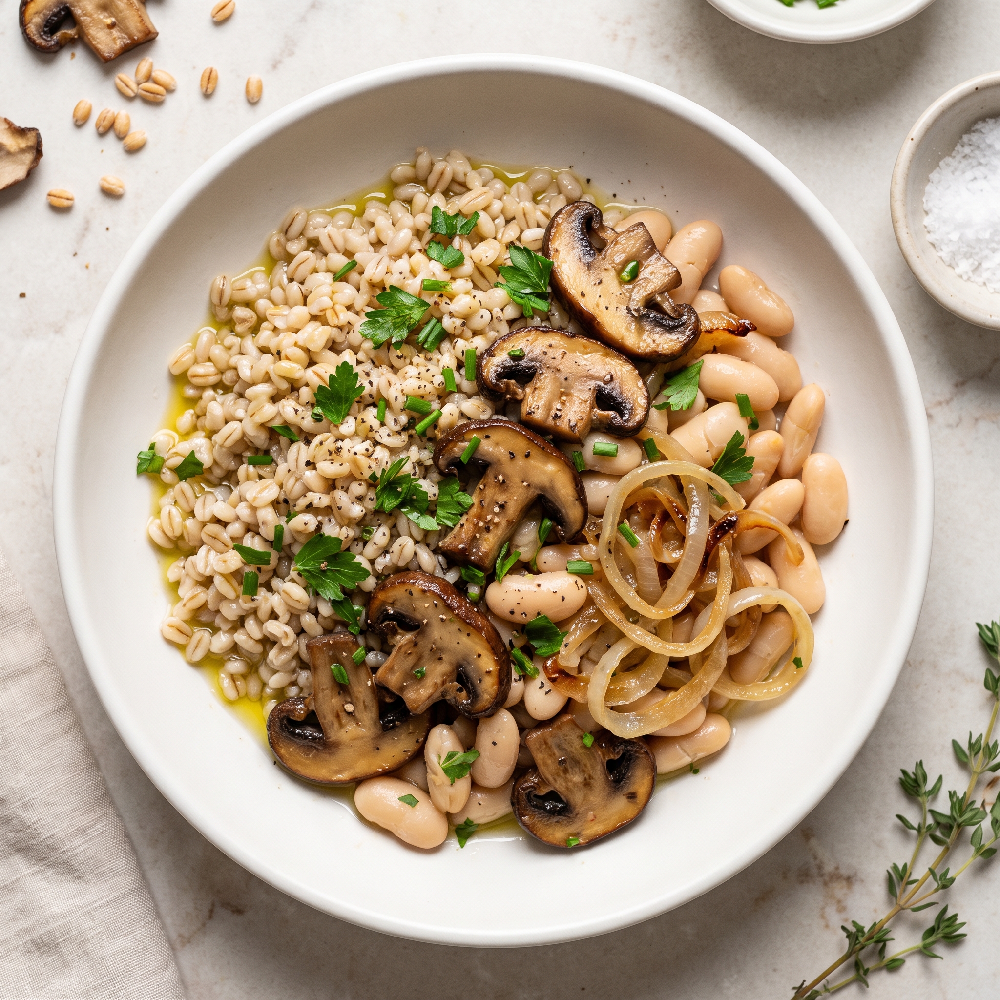 Barley and Mushrooms with Beans