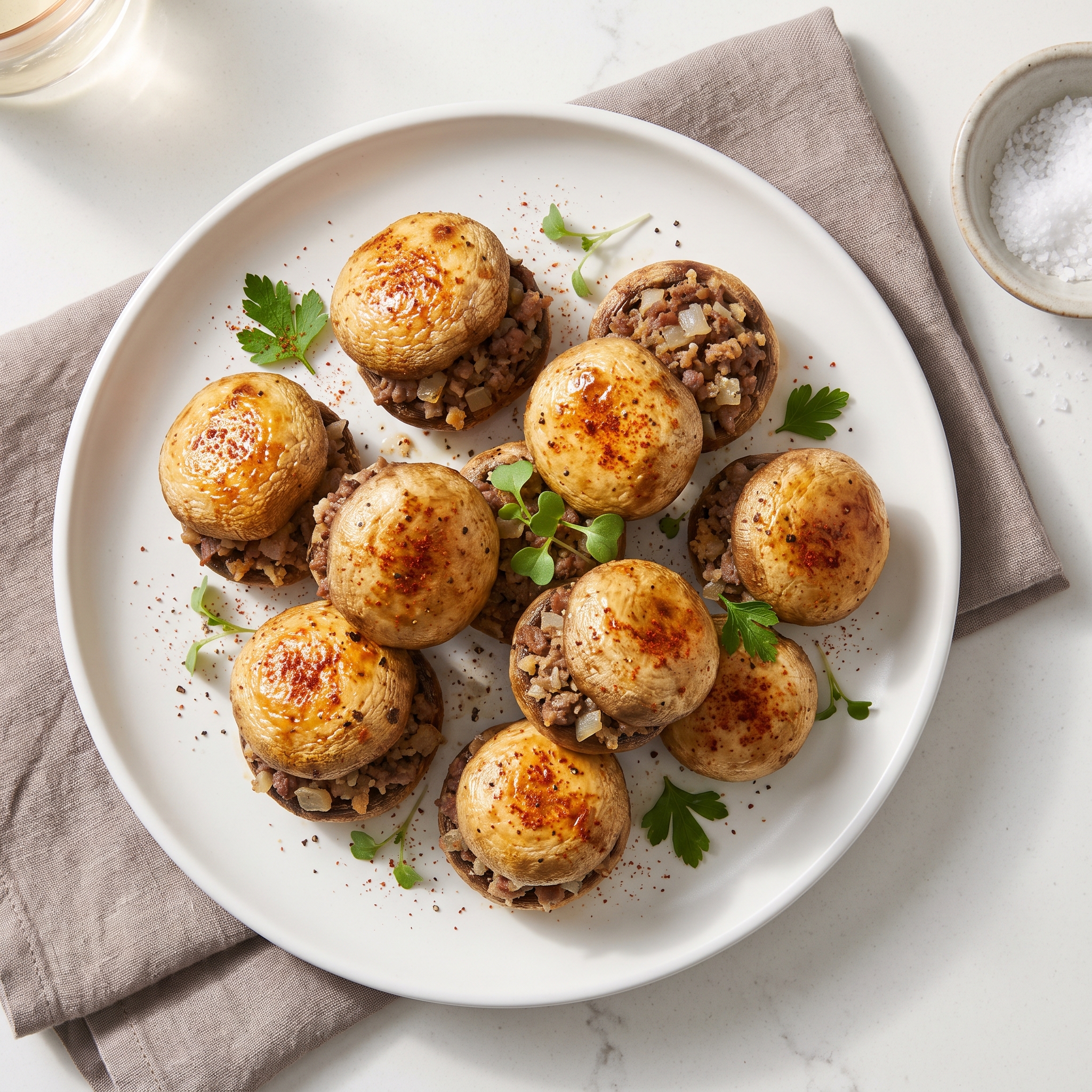 Beef-Stuffed Mushrooms