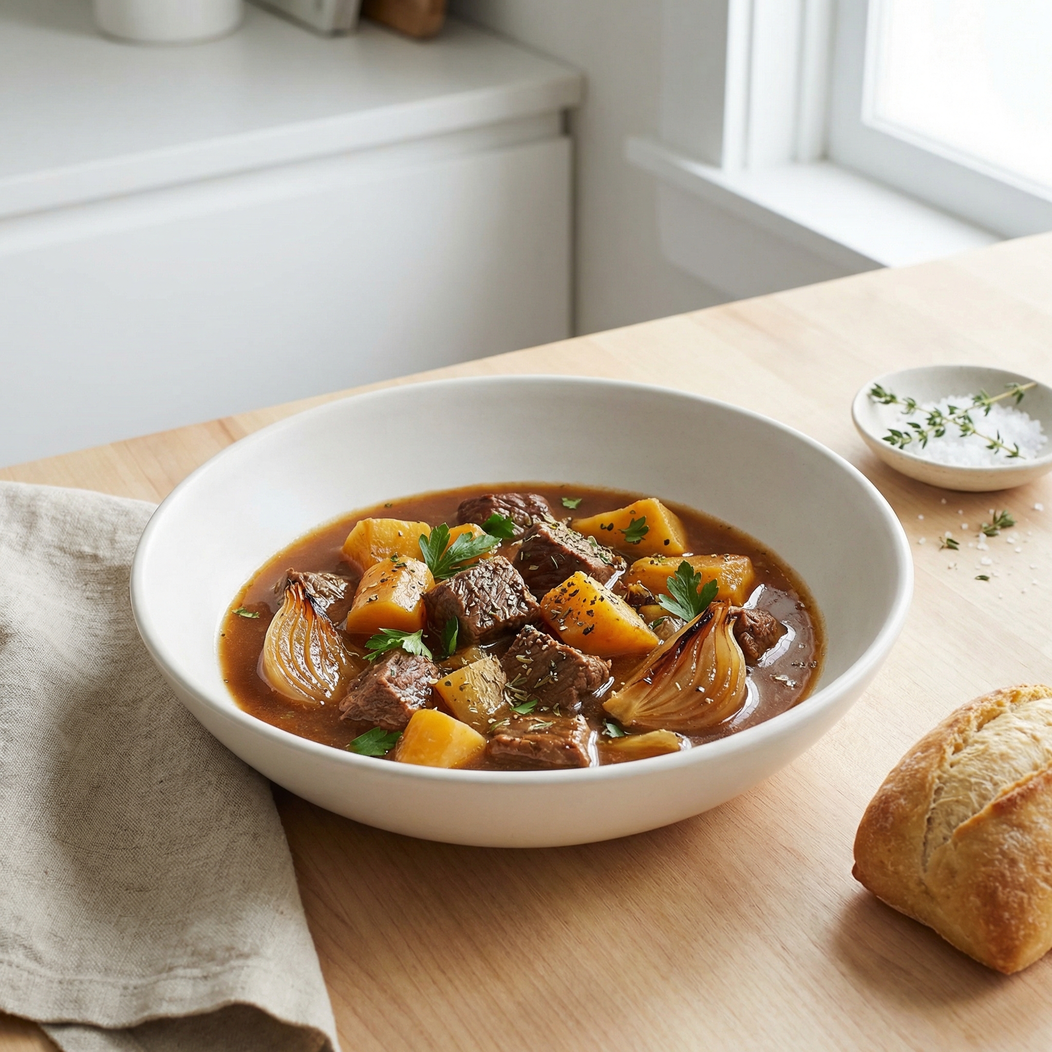 Beef Stew with Rutabaga and Red Wine