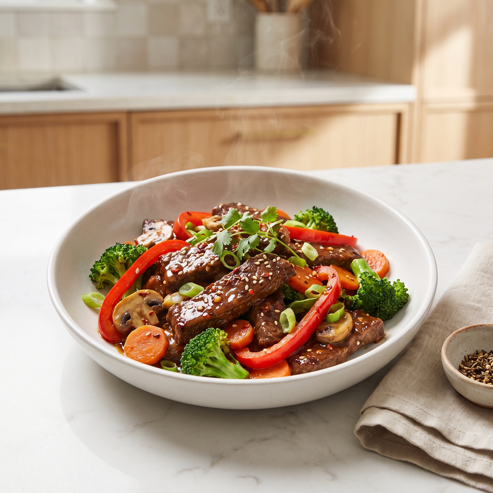 Beef Stir-Fry with Peanut Sauce