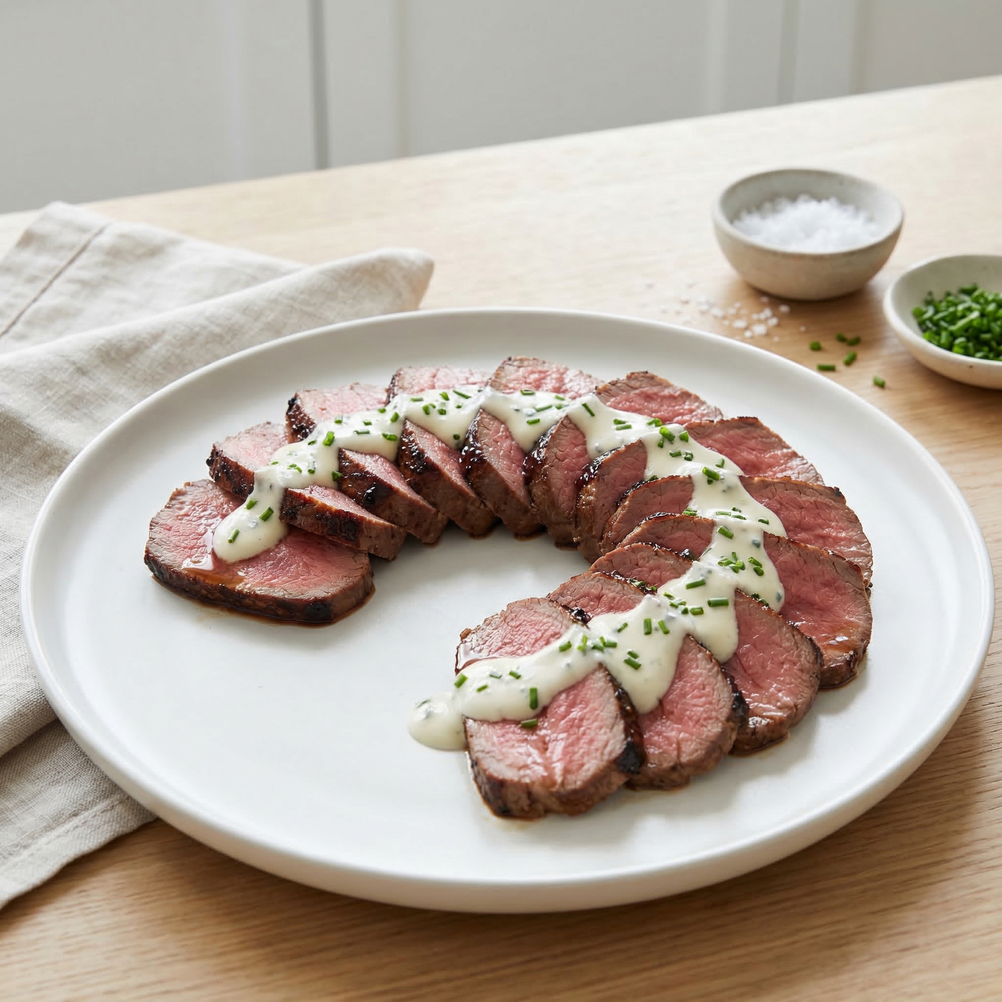 Beef Tenderloin with Blue Cheese Cream