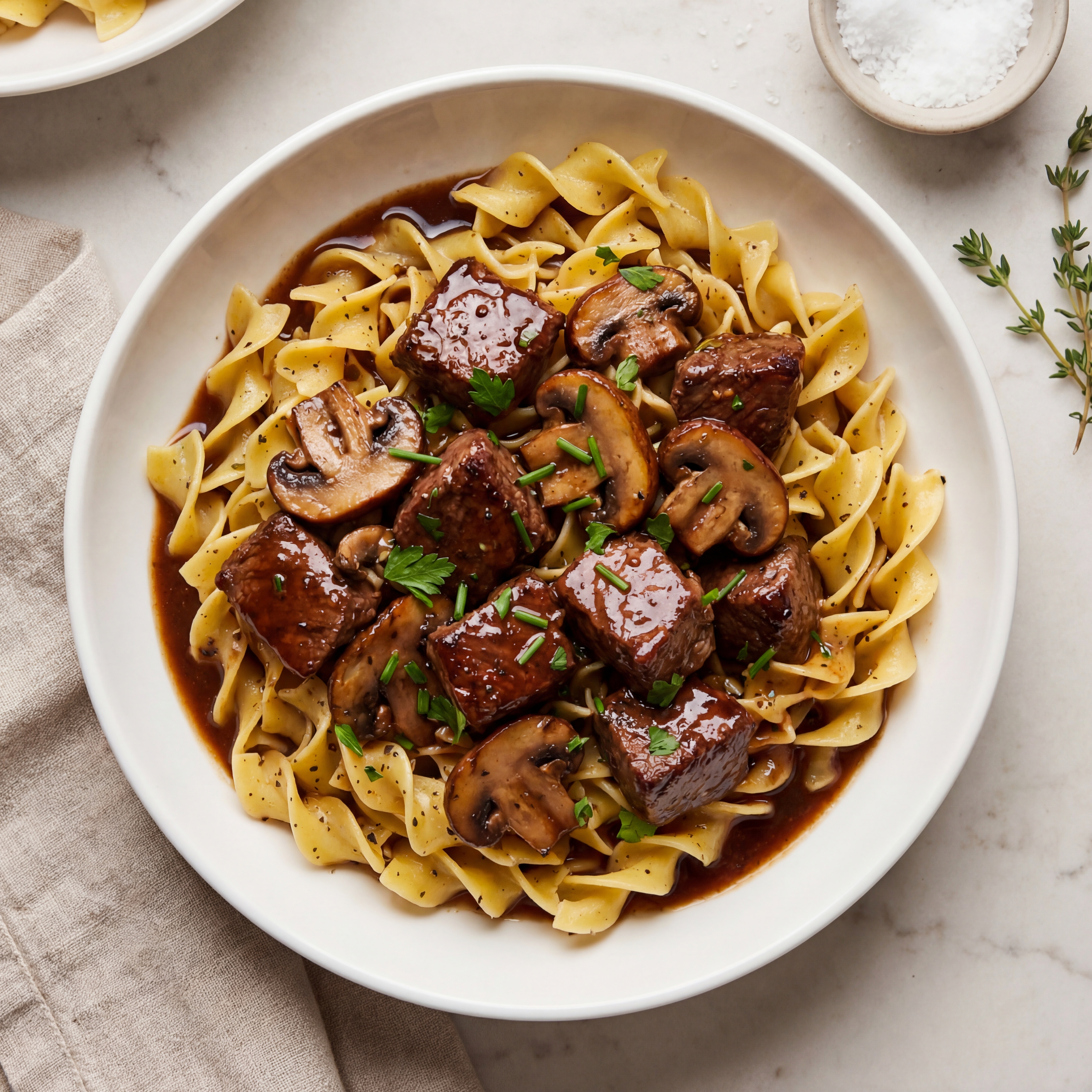 Simple Beef Tips and Noodles