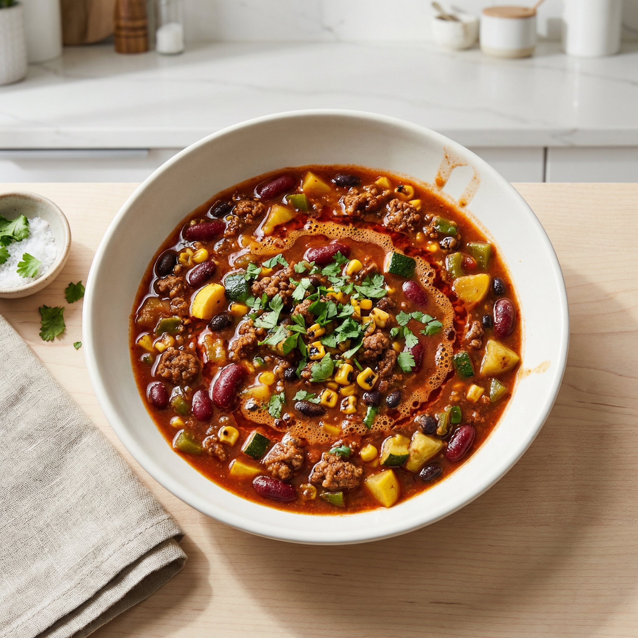 Hearty Beef and Veggie Bean Chili