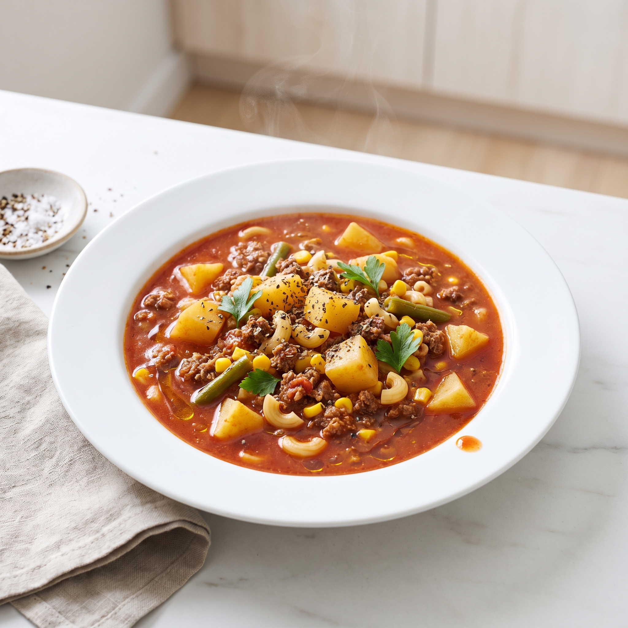 Beefy Hamburger Goulash Skillet