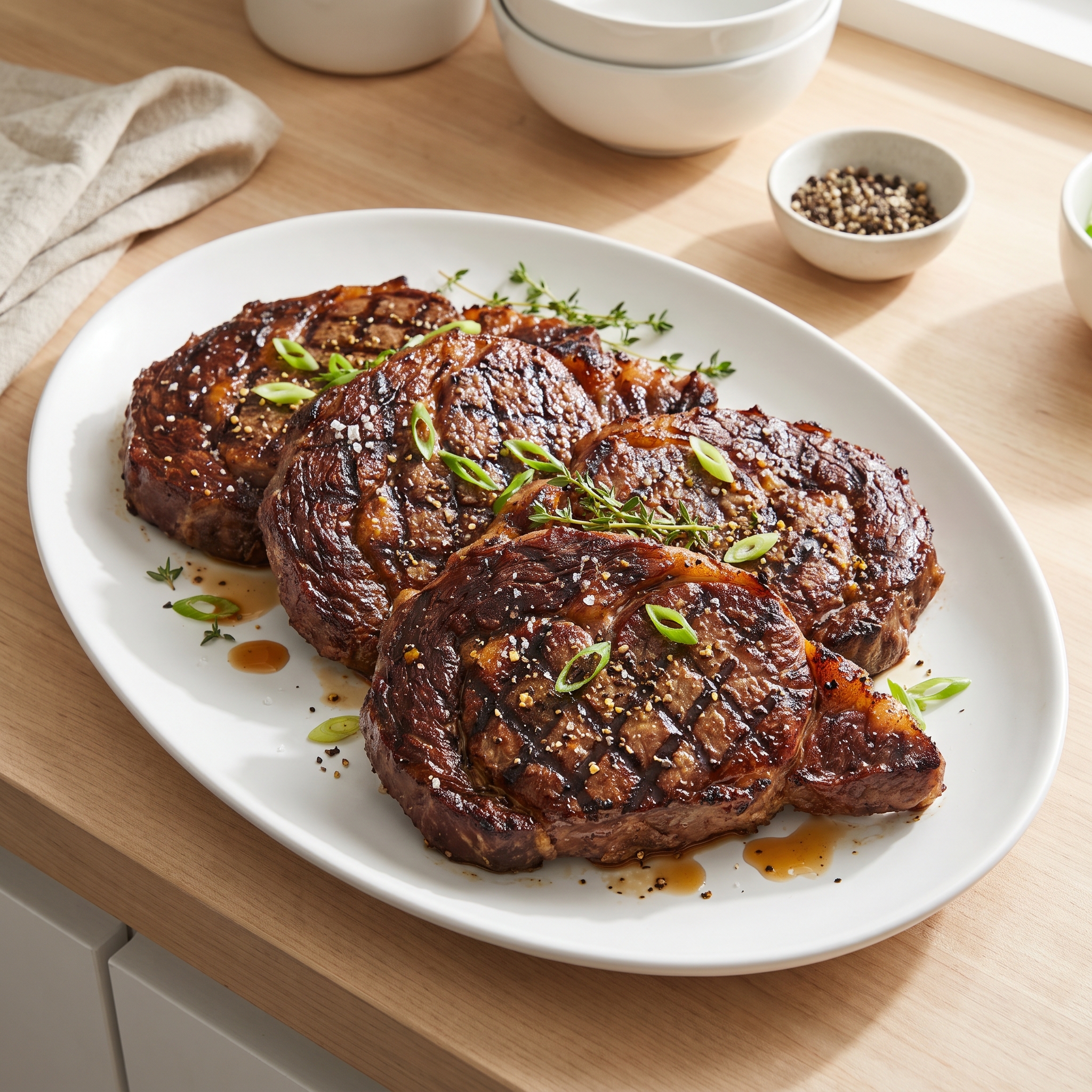 Beer-Marinated Ribeye Steaks