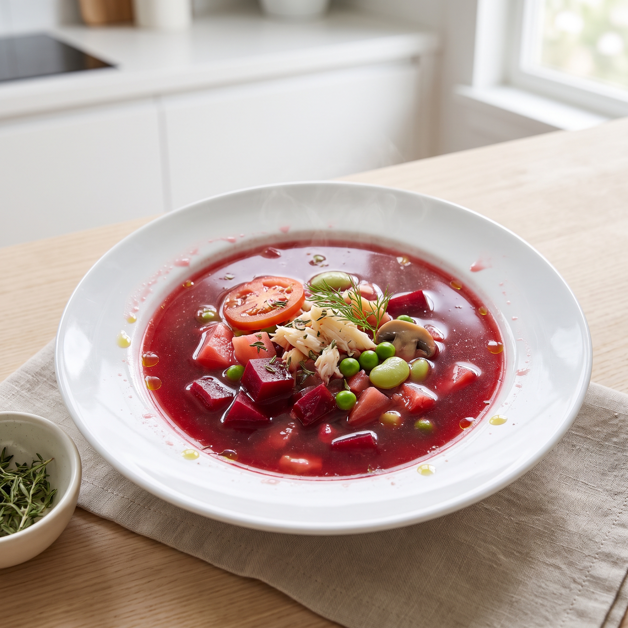 Beet and Crab Vegetable Chowder