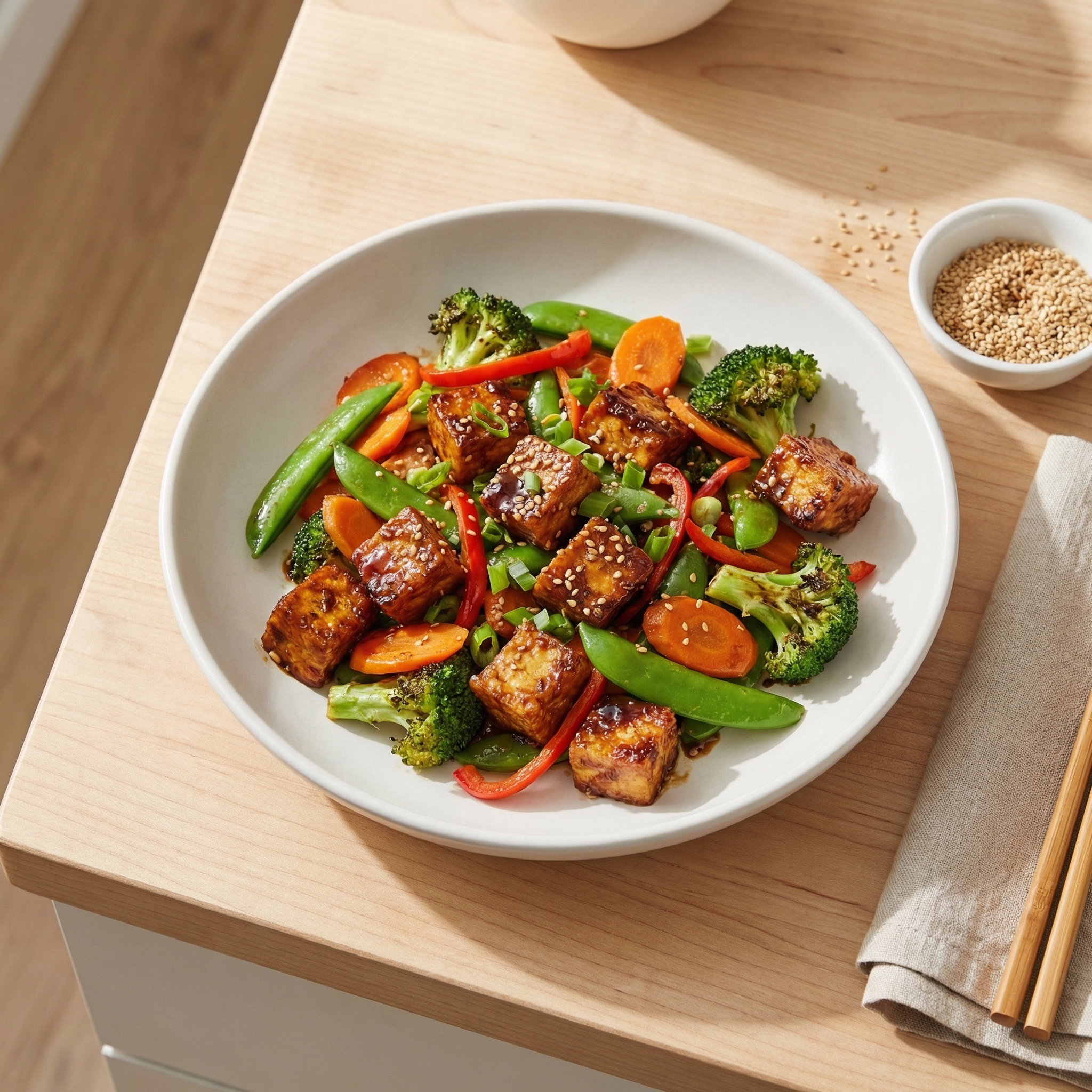 Speedy Tofu Black Bean Stir-Fry