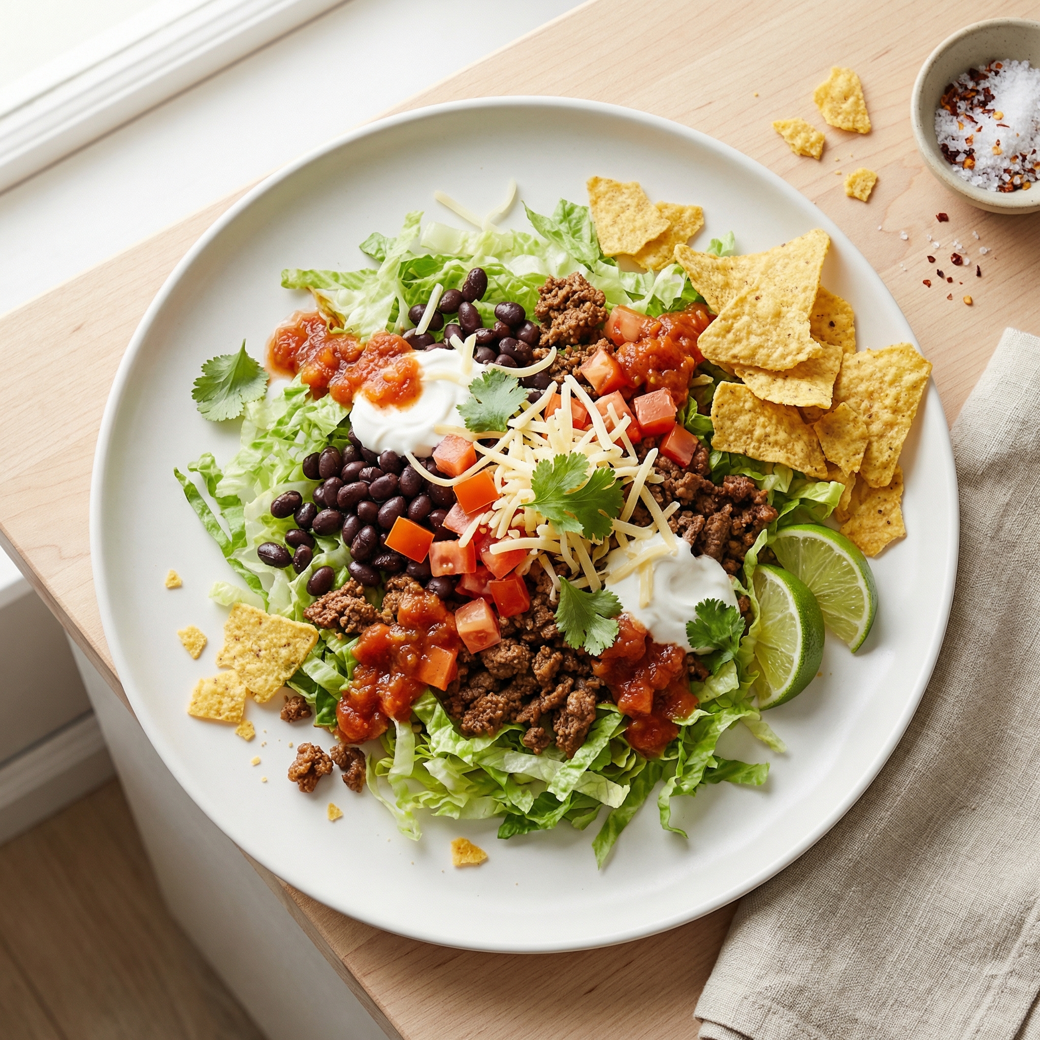 Black Bean and Beef Taco Salad