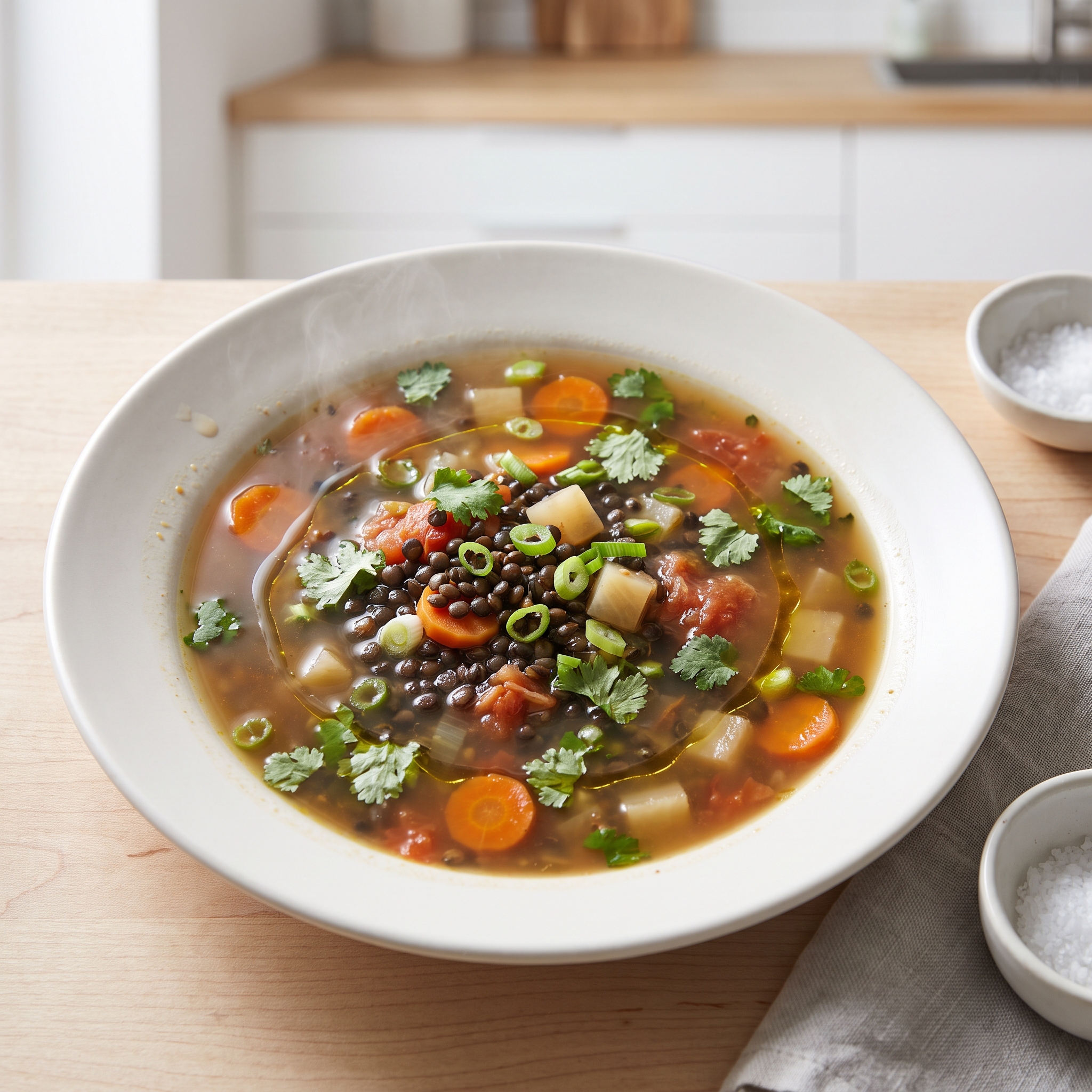 Black Lentil Veggie Soup