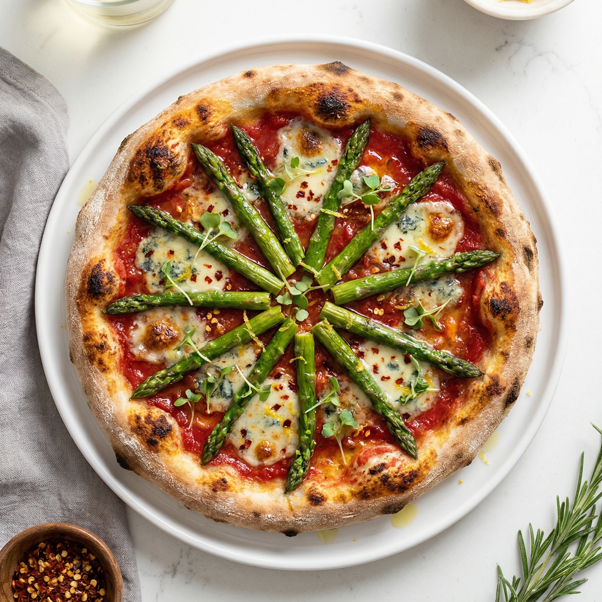 Blue Cheese and Asparagus Pizza