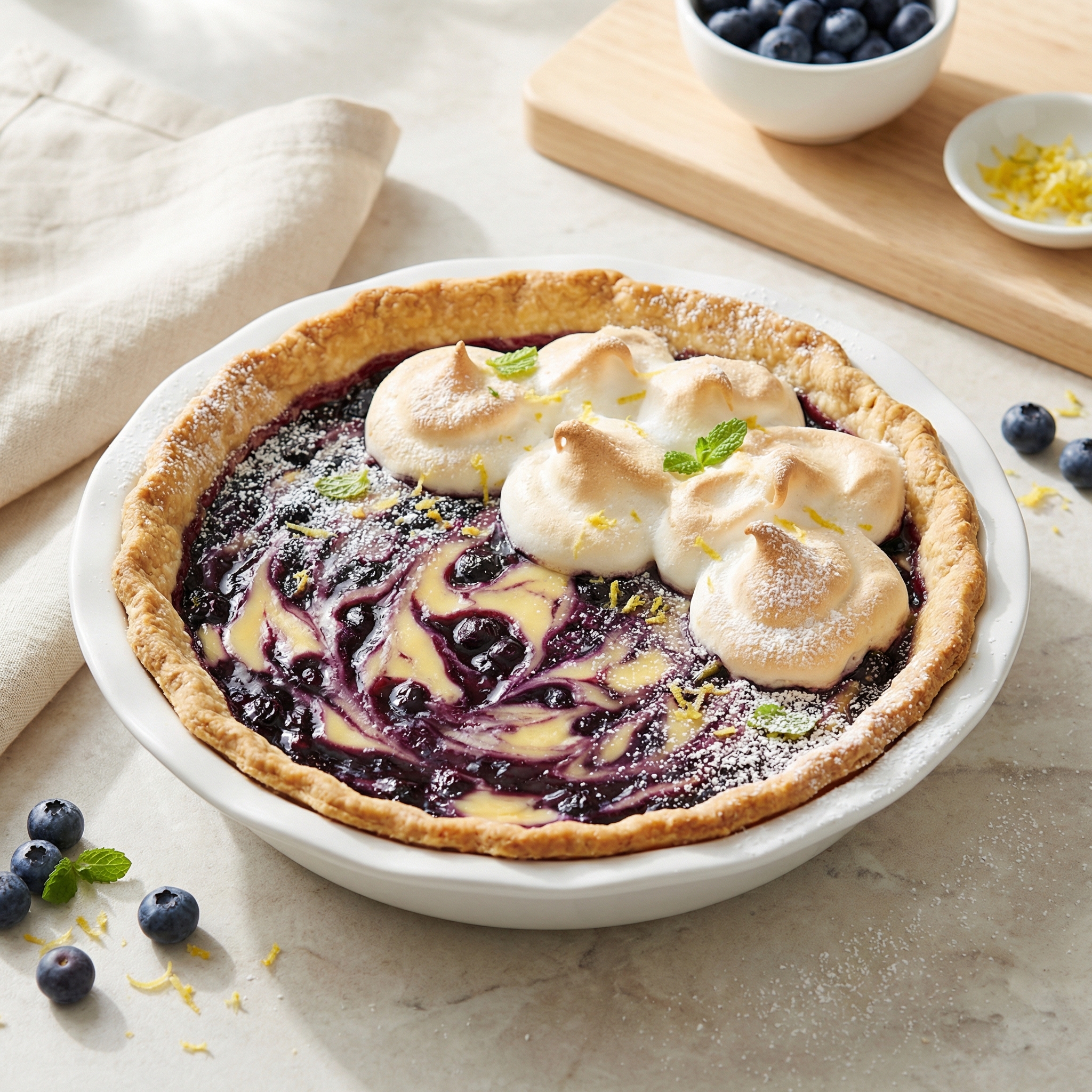Blueberry Custard Cream Pie