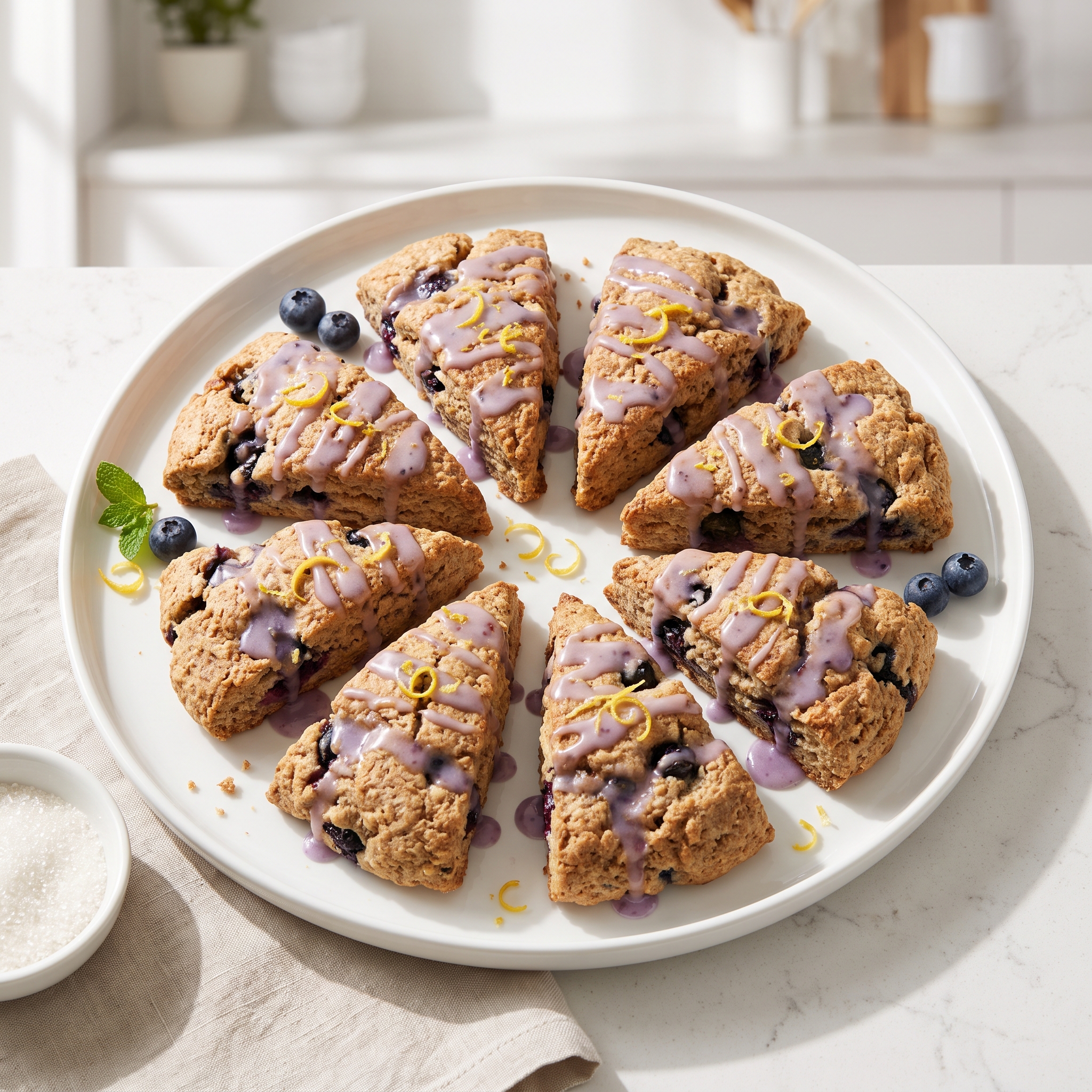 Blueberry Lemon Scones with Luscious Berry Glaze