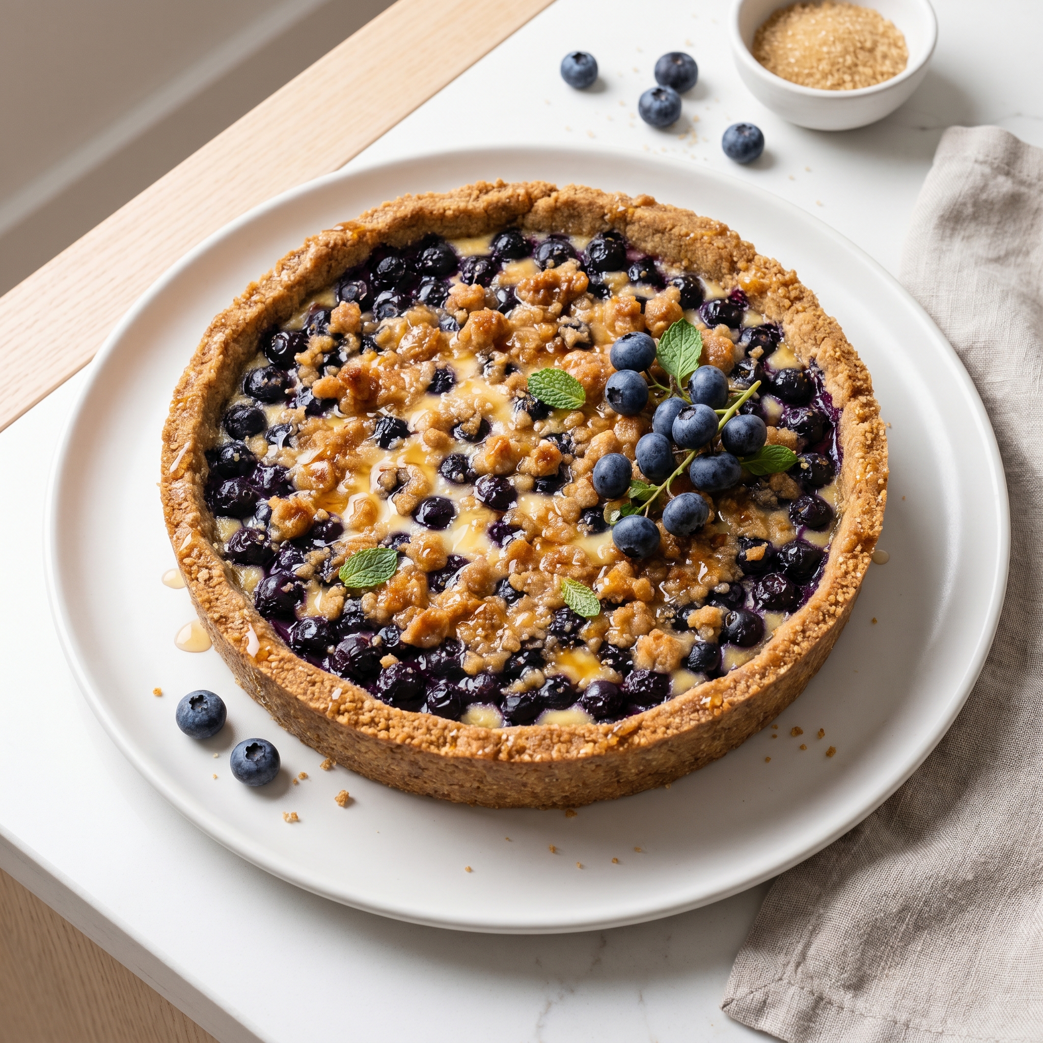 Blueberry Pie with Almond-Flax Crust