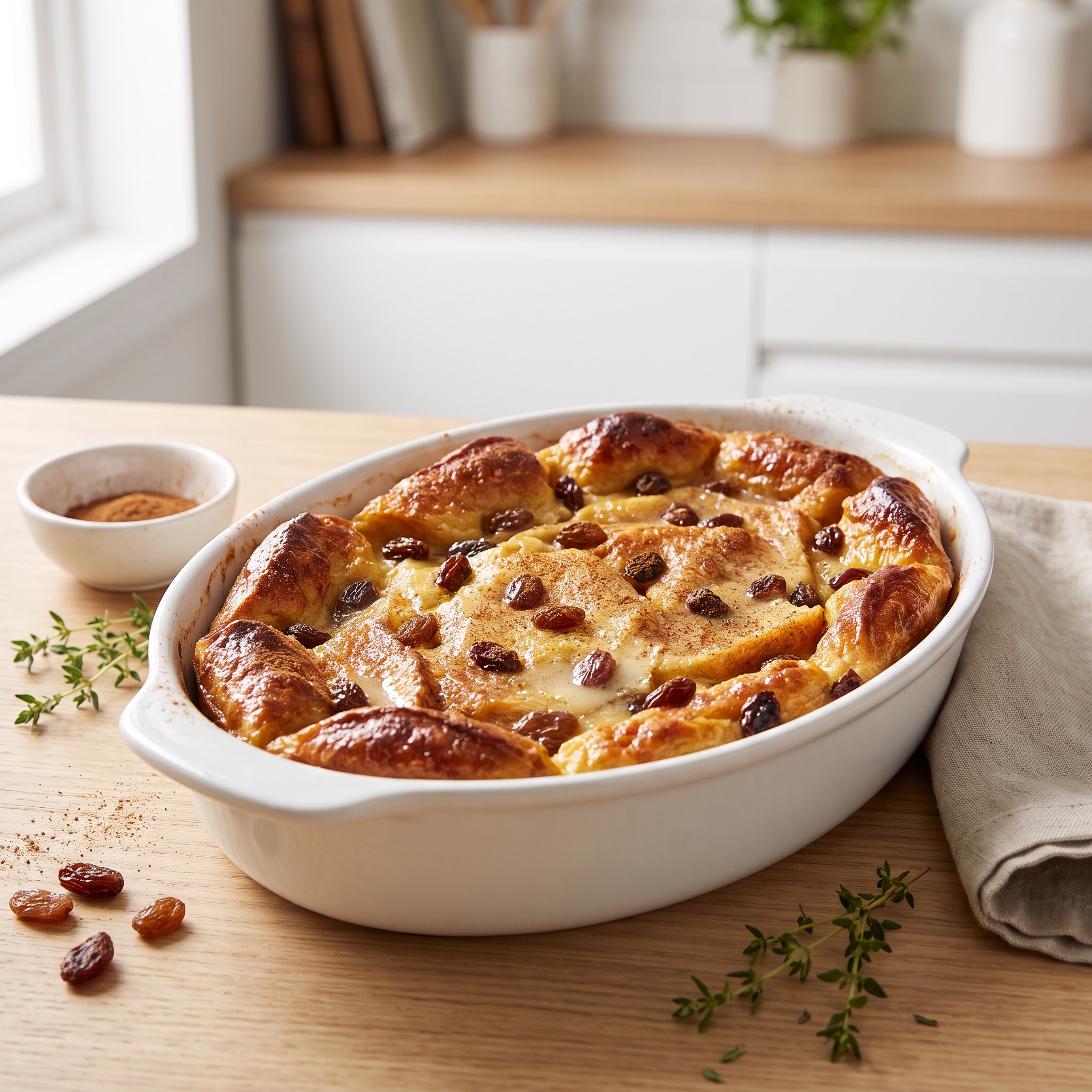 Bread Pudding with Raisins