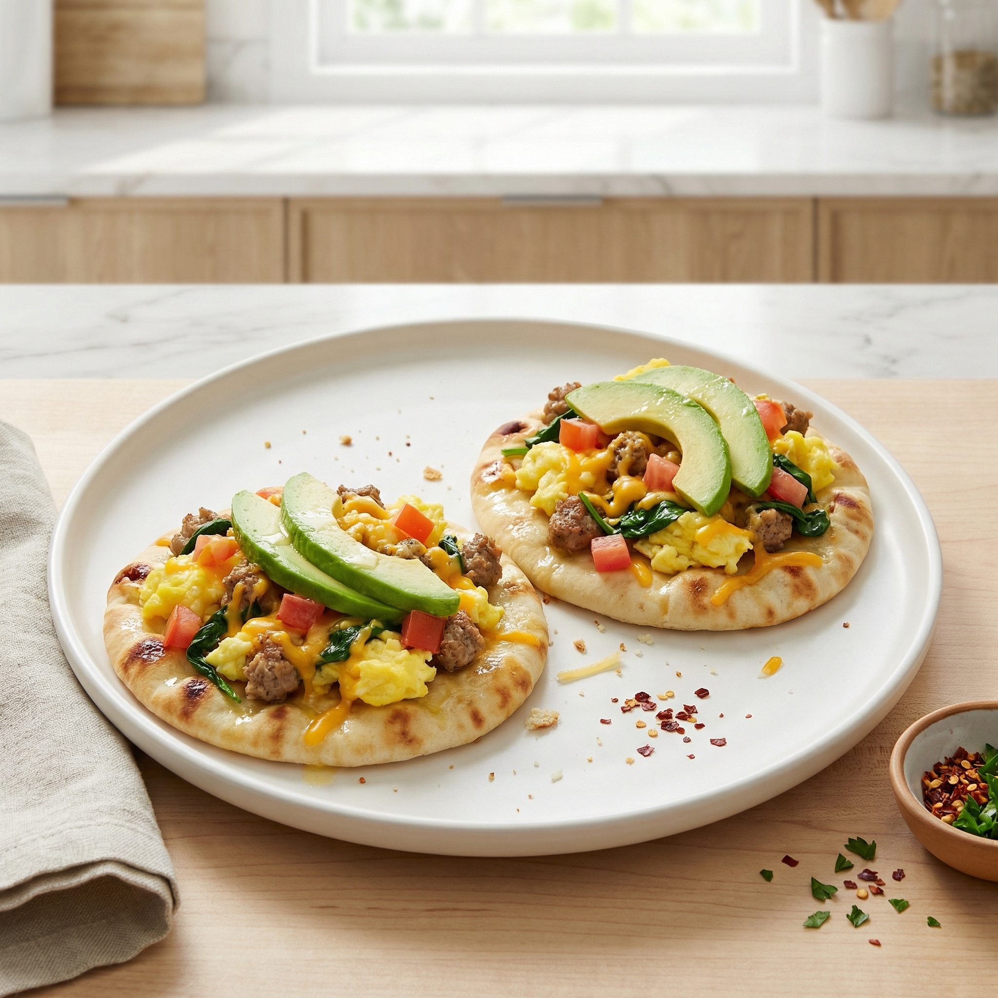 Quick Morning Pita Pizzas