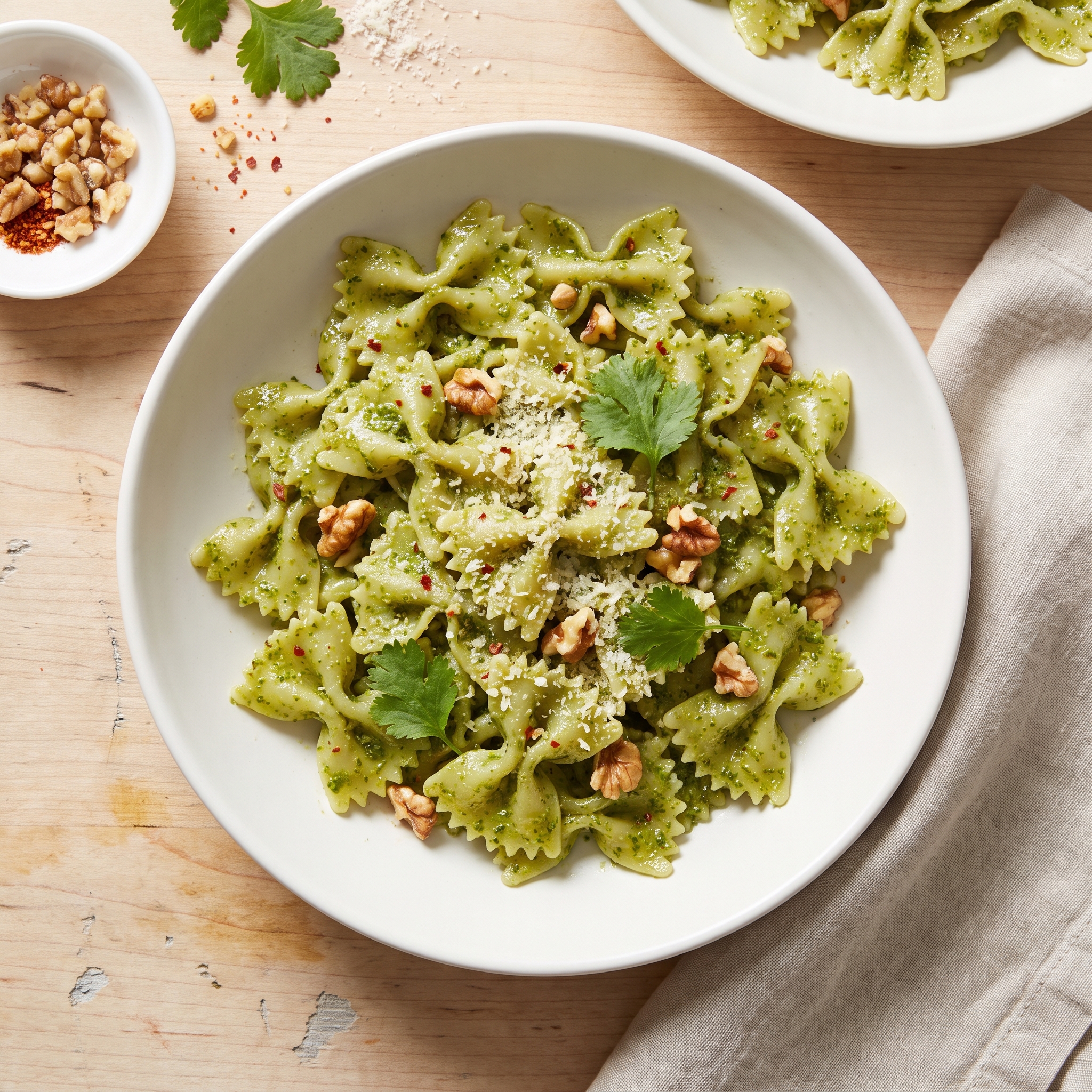 Bright Cilantro Pesto Bowties