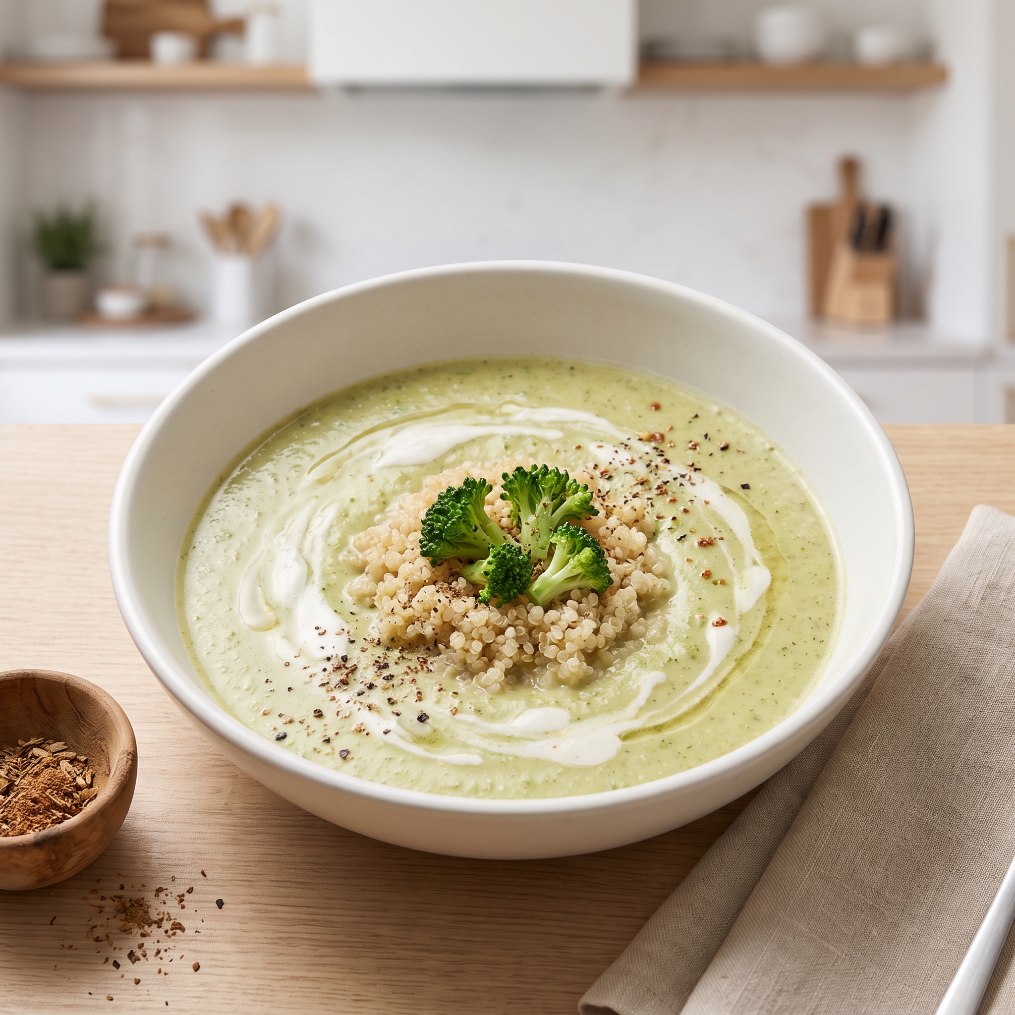 Broccoli–Quinoa Cream Soup