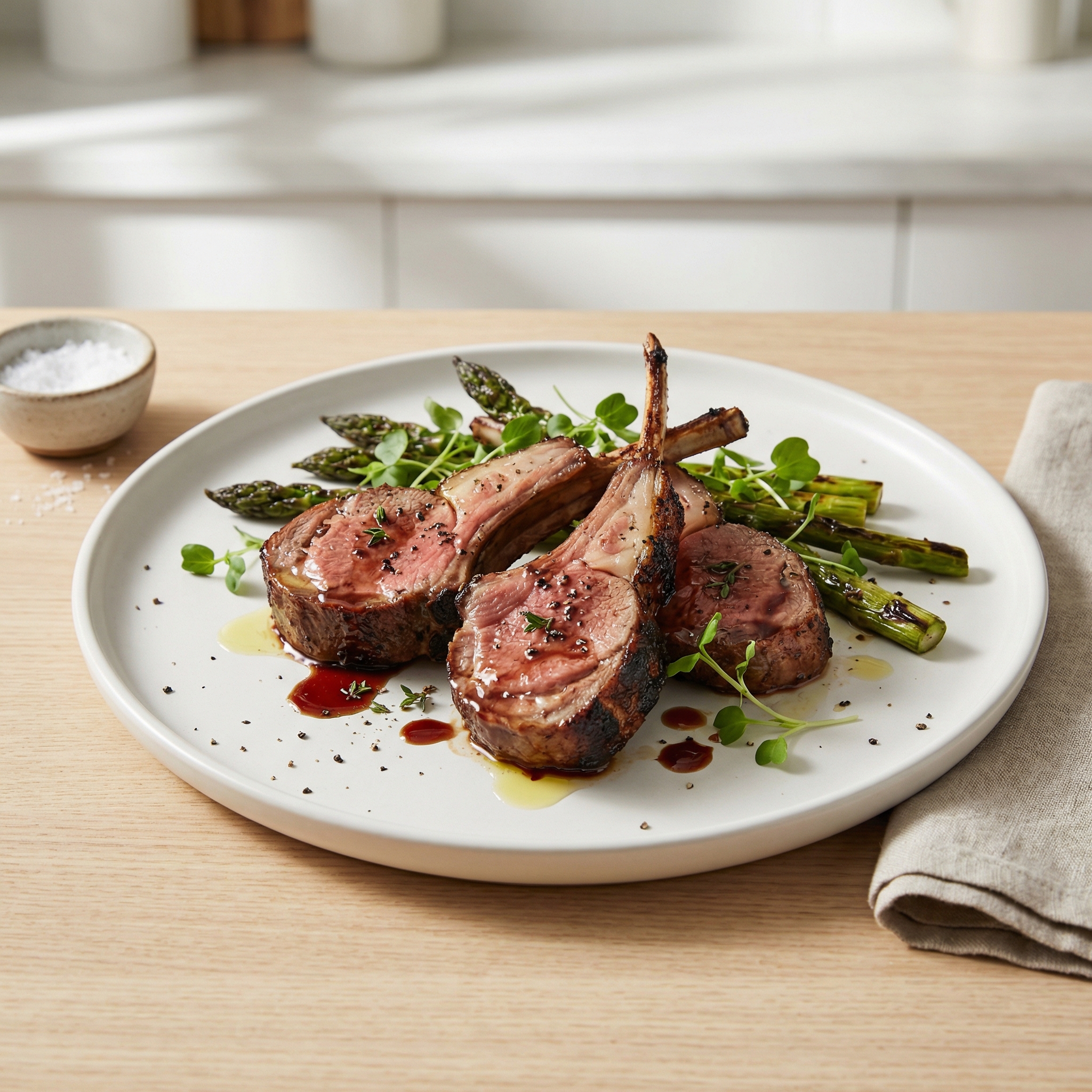 Broiled Lamb Chops with Pan Gravy