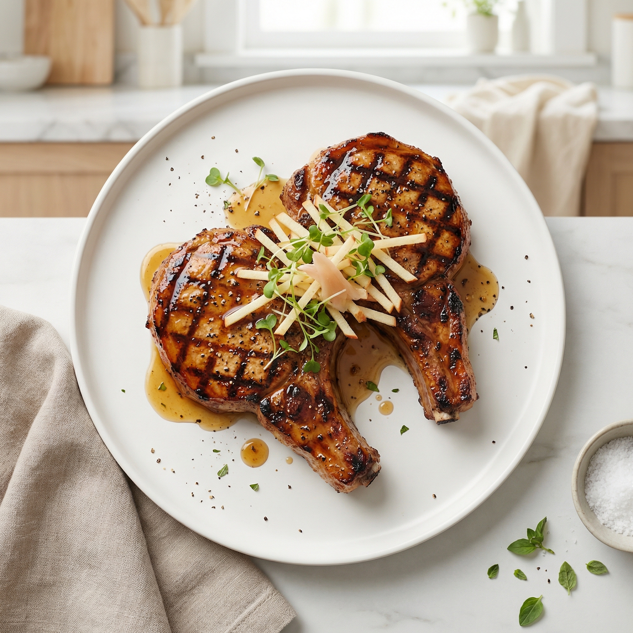 Brown Sugar–Apple Glazed Grilled Pork Chops