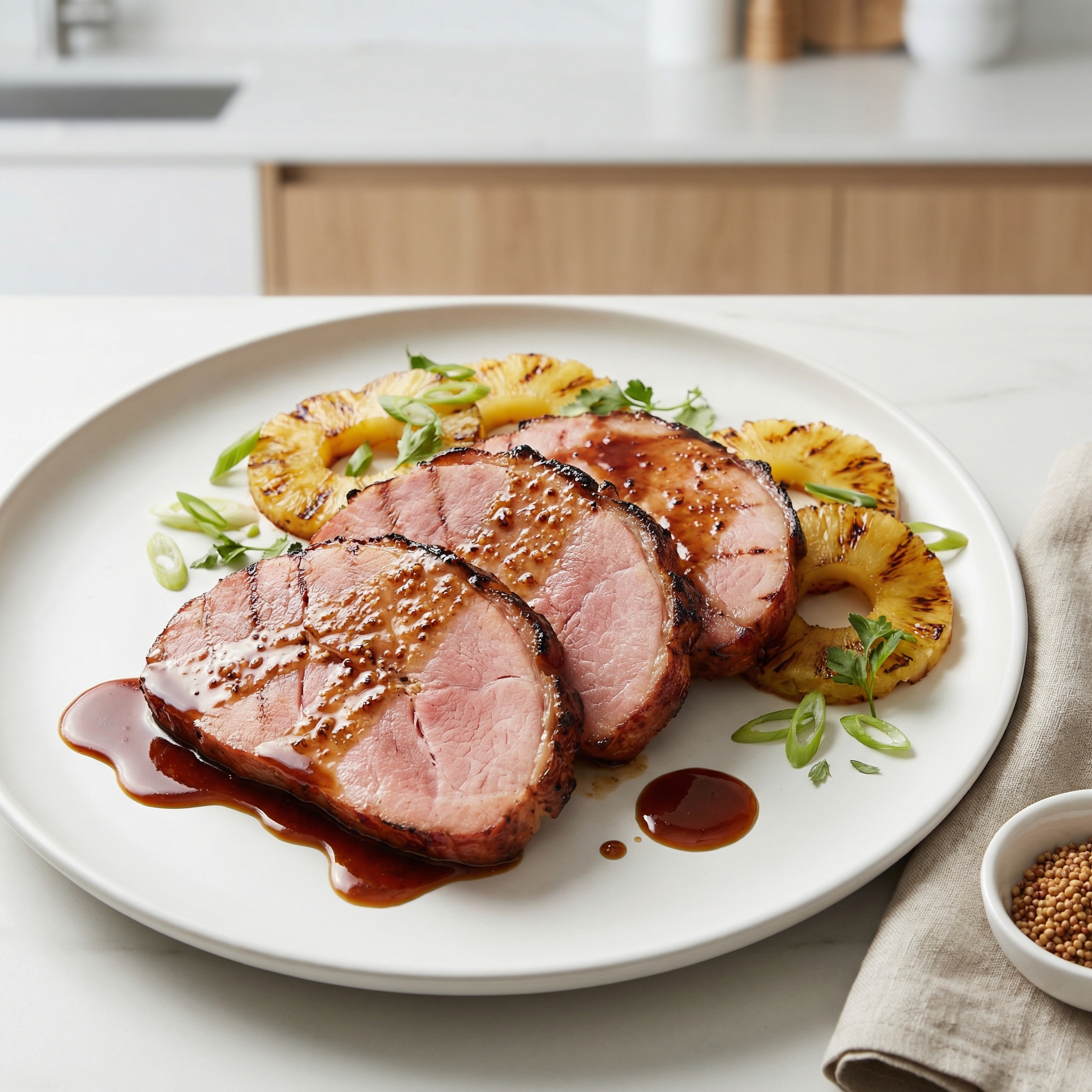 Brown Sugar–Mustard Glazed Grilled Ham