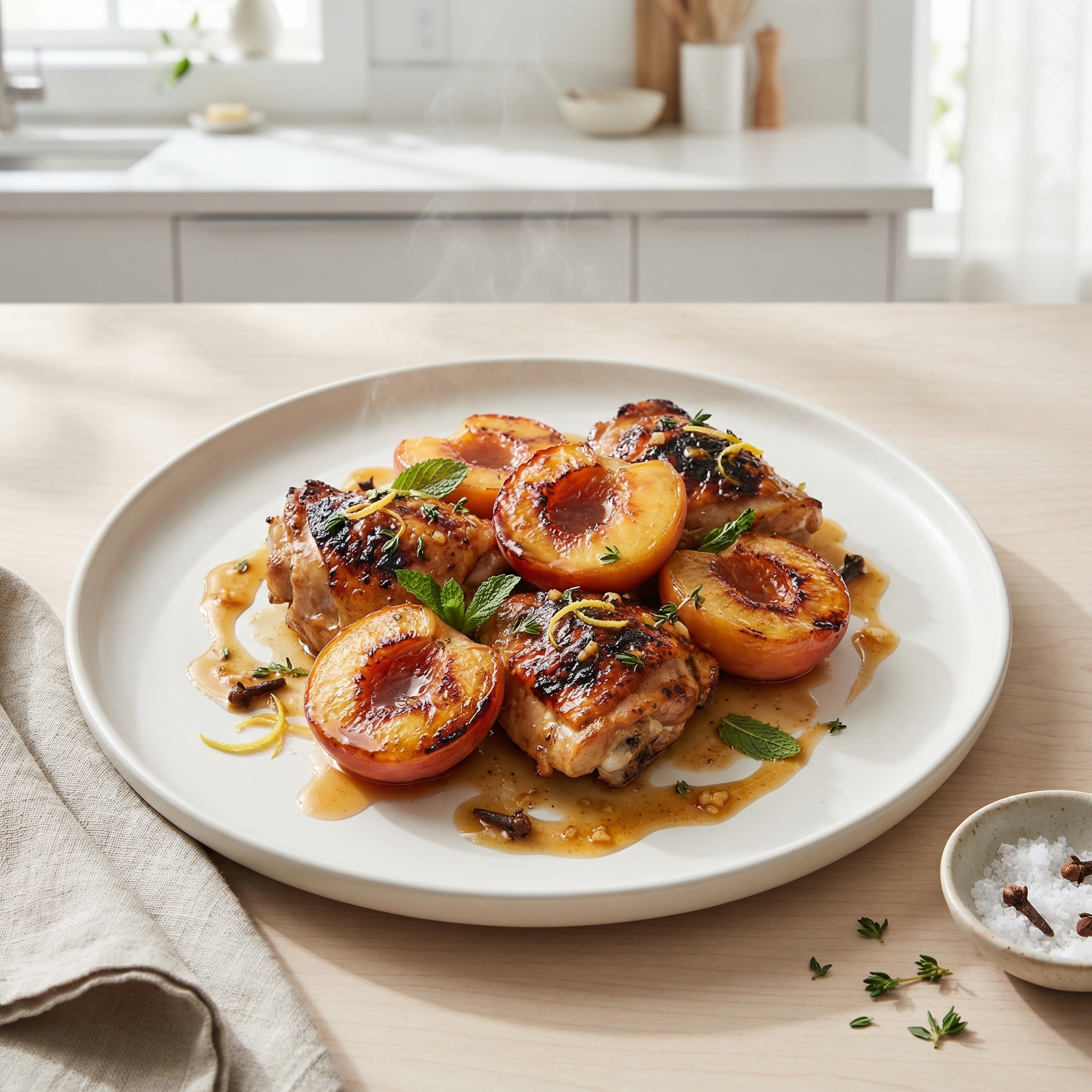 Baked Chicken with Peaches