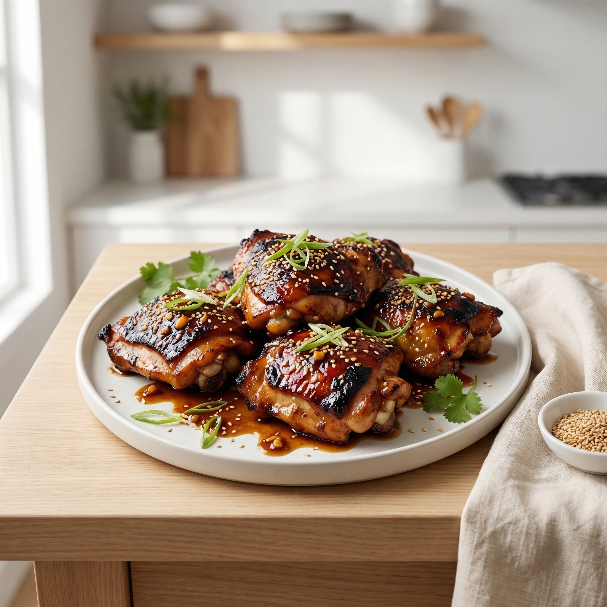 Brown Sugar–Soy Glazed Chicken Thighs