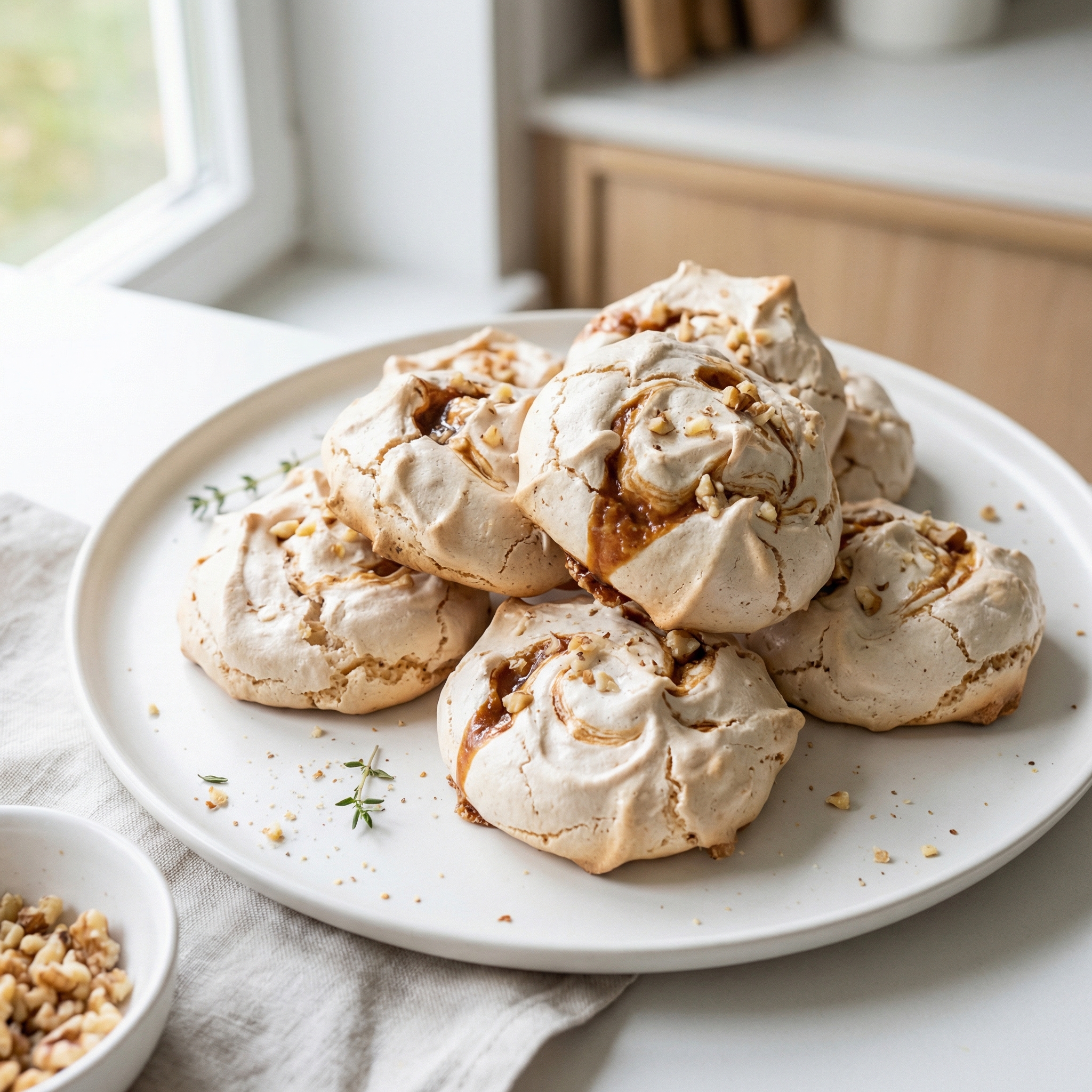 Walnut Brown Sugar Meringue Kisses