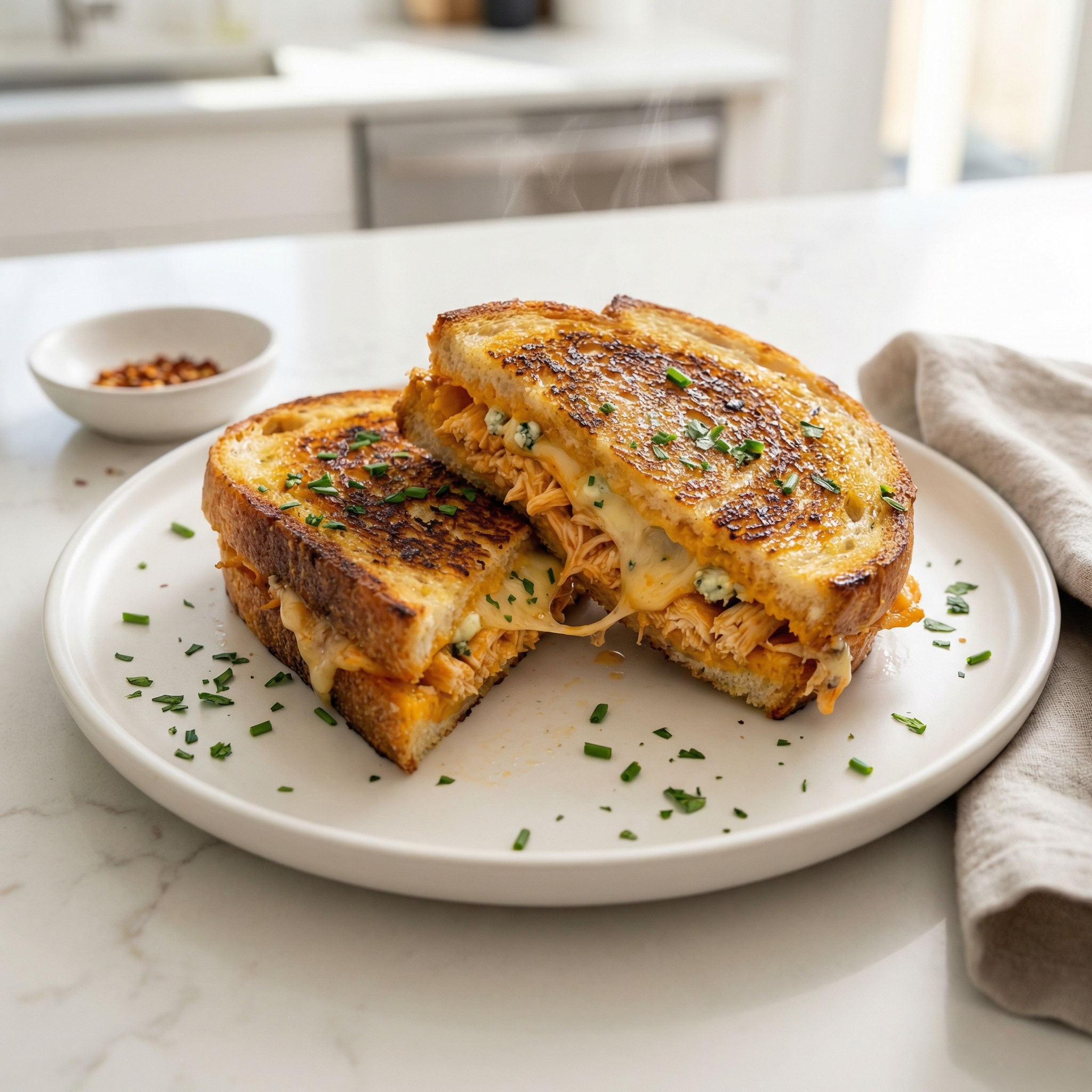 Buffalo Chicken Grilled Cheese