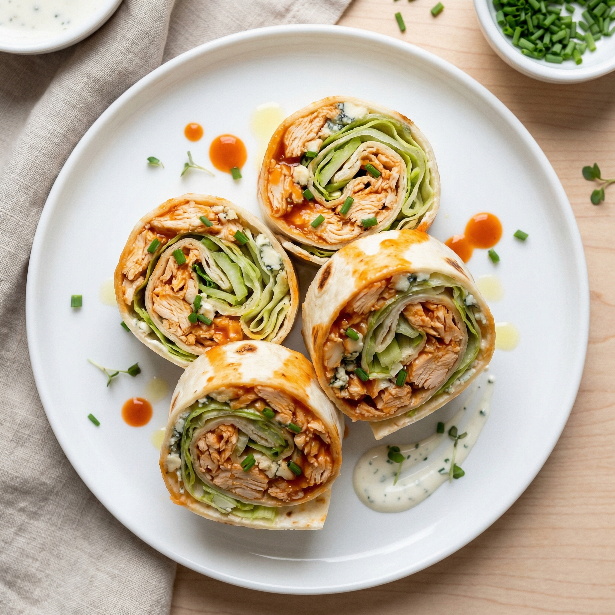Spicy Buffalo Chicken Tortilla Wraps