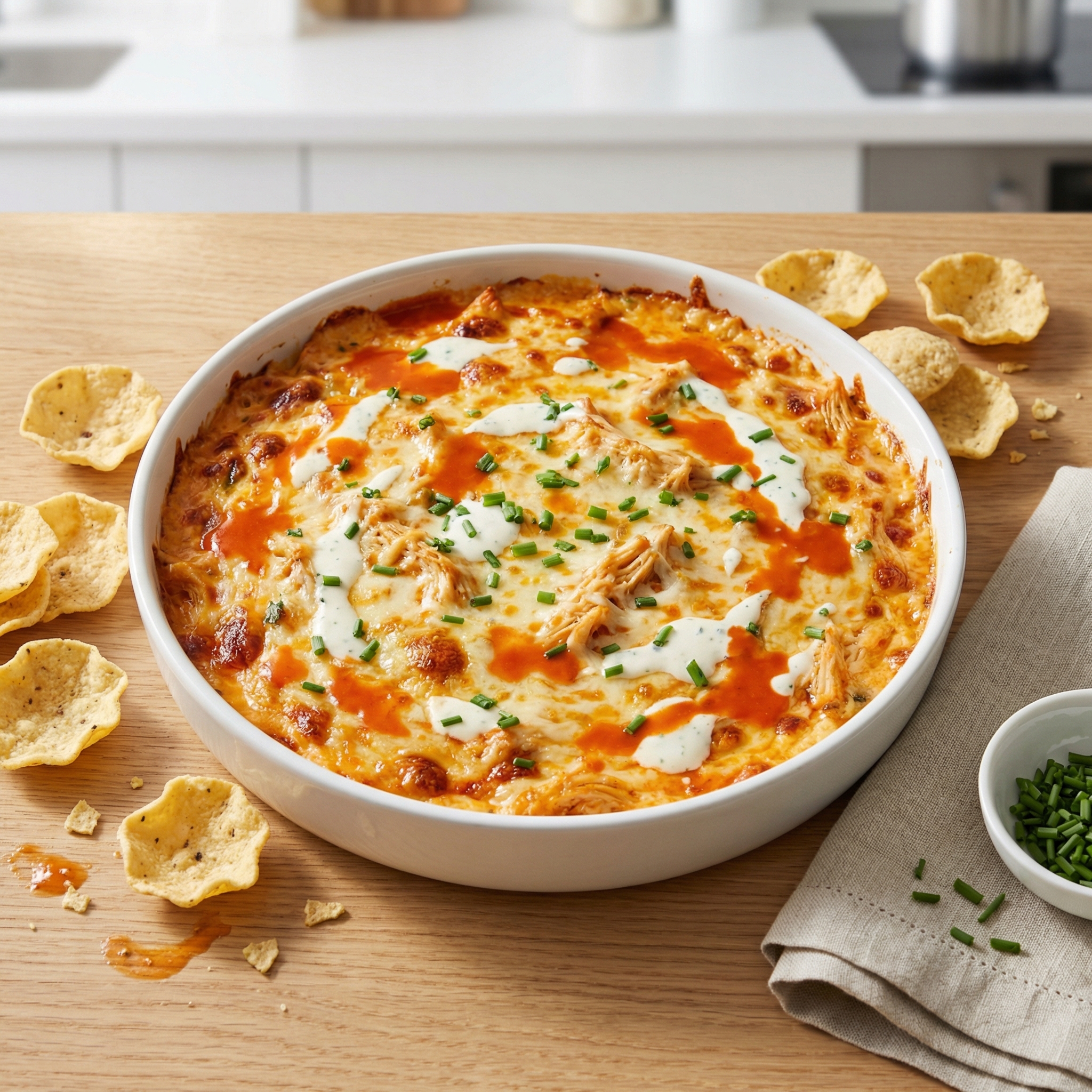 Buffalo Ranch Chicken Cheese Party Dip