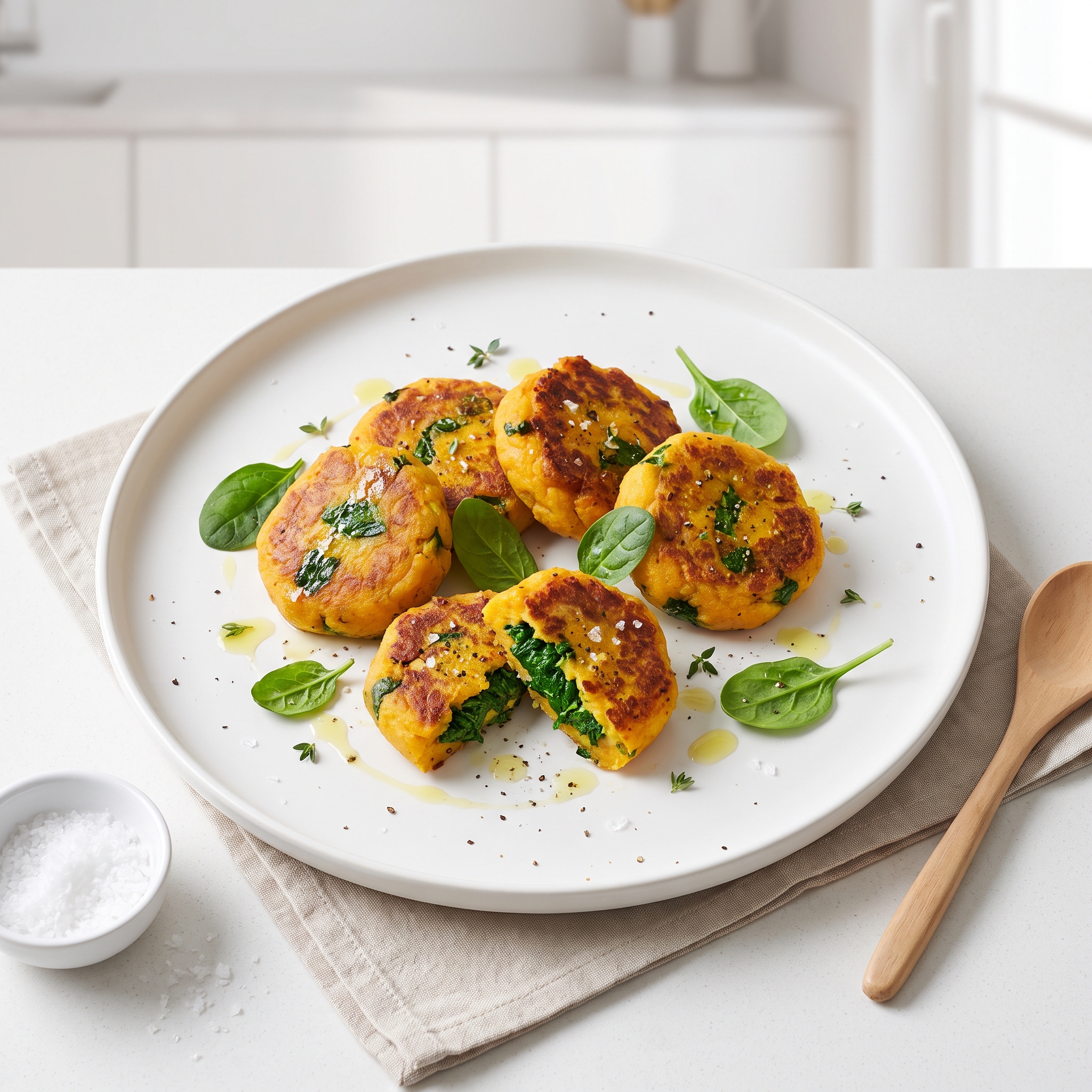 Butternut Squash Patties with Spinach Filling