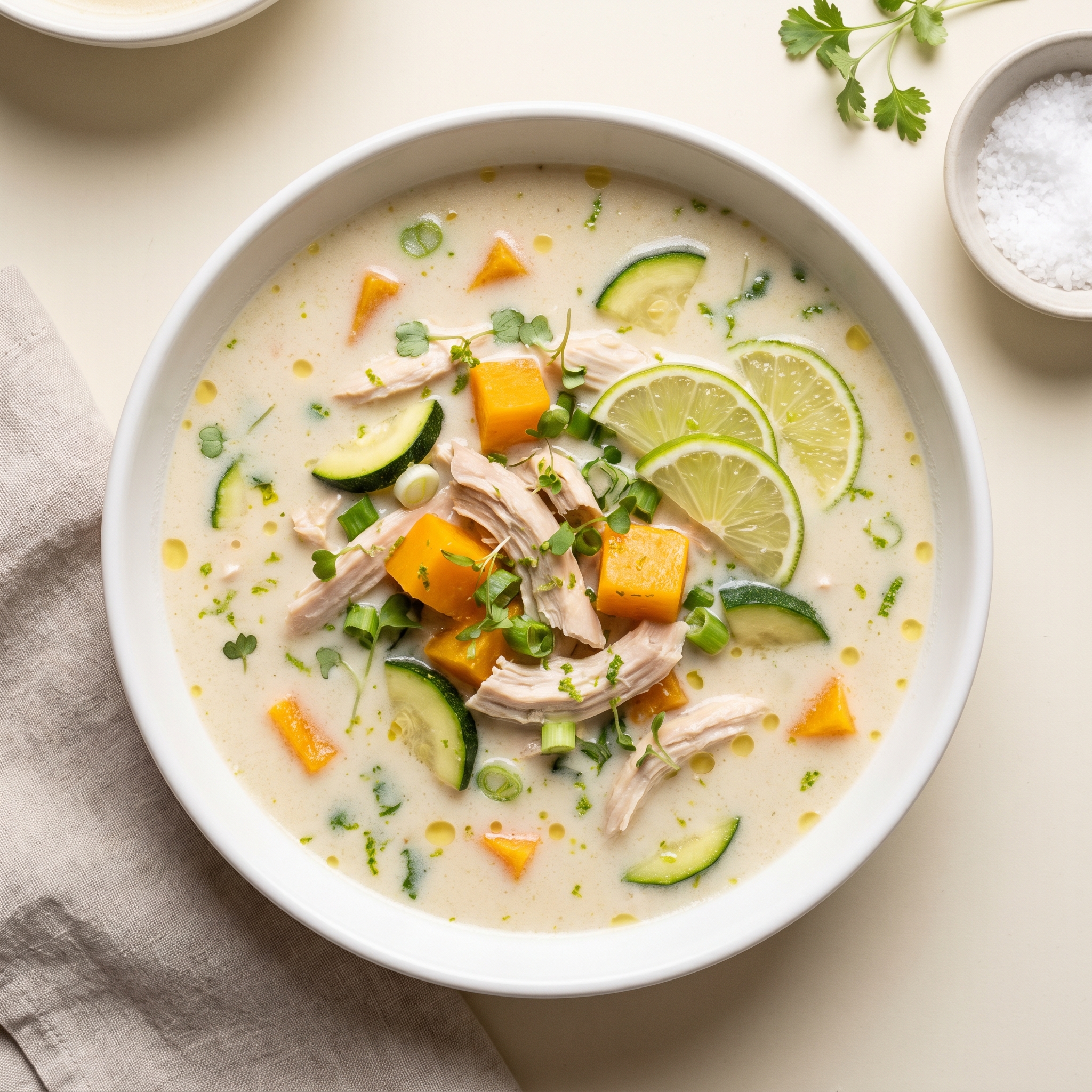 Butternut Squash and Coconut Chicken Soup