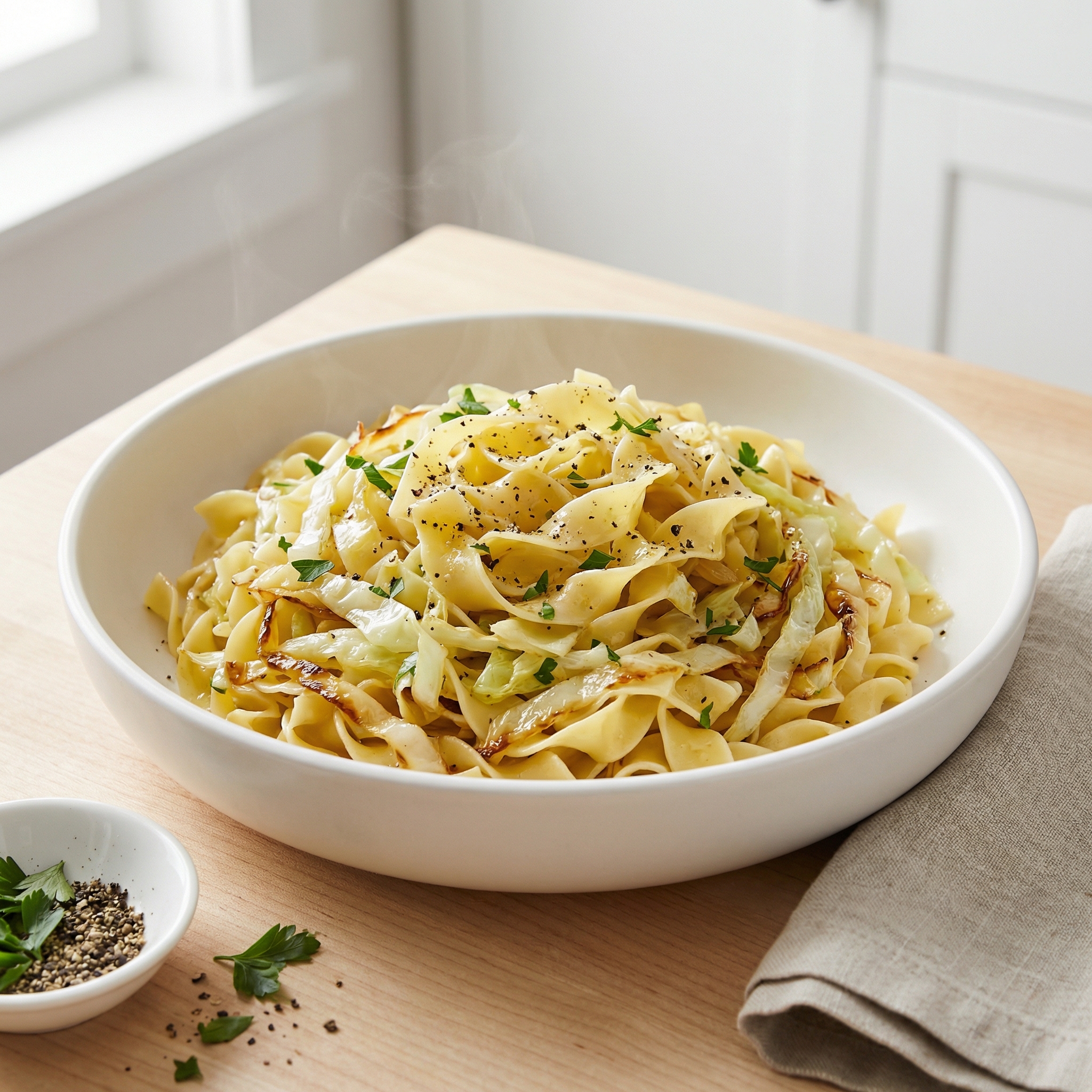 Buttered Cabbage with Egg Noodles
