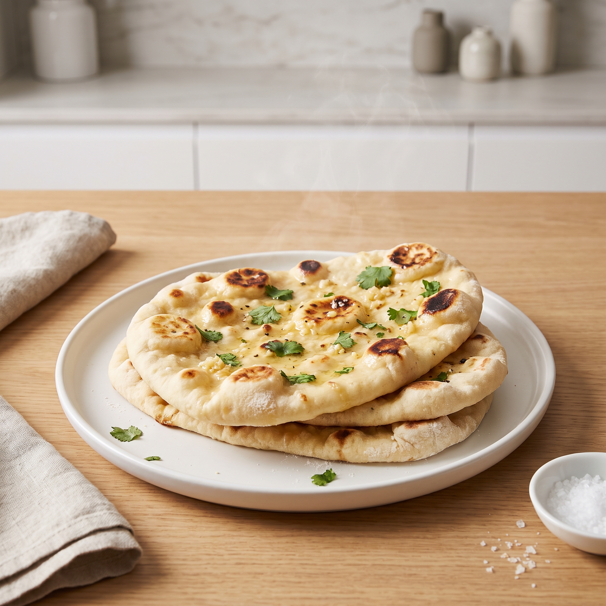 Buttery Garlic Naan Flatbread