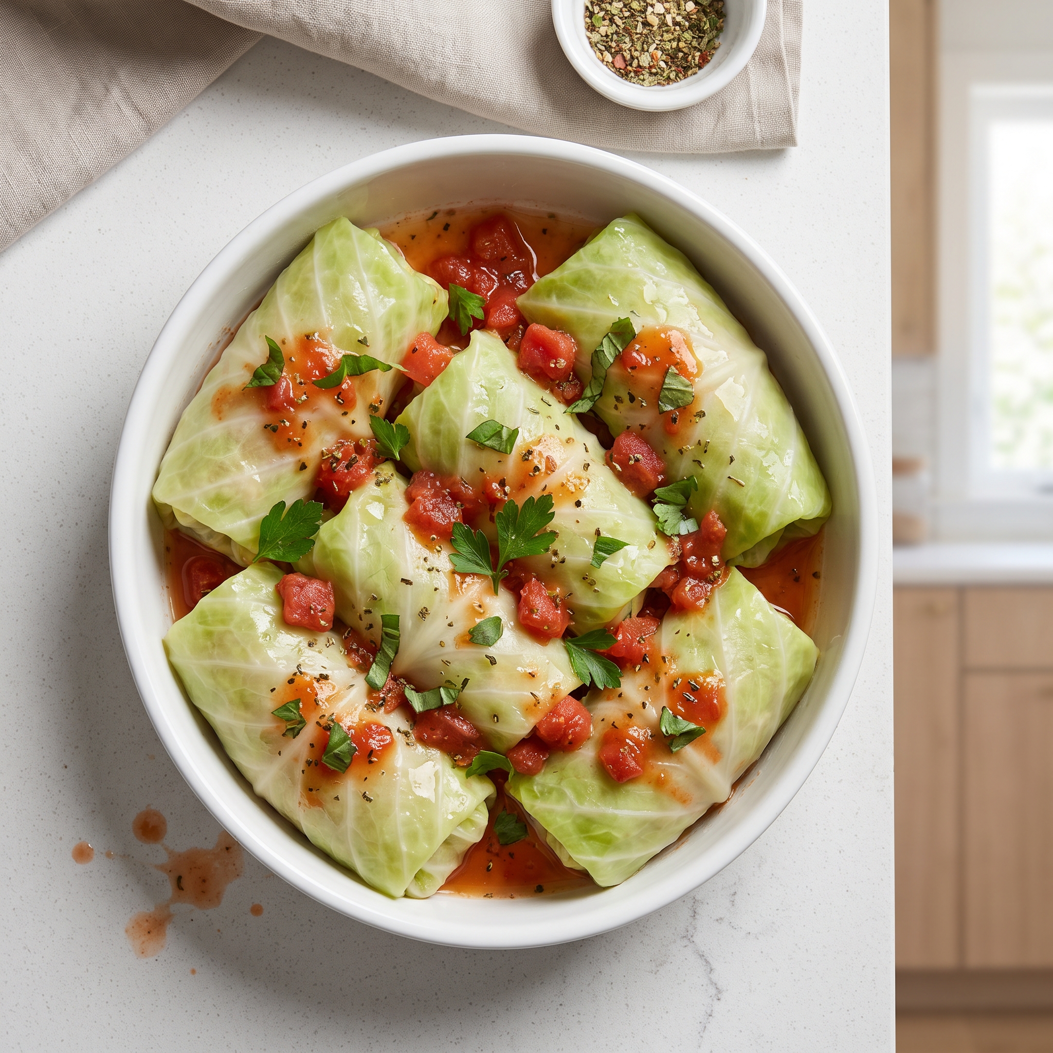 Cabbage Rolls in Herb-Tomato Sauce