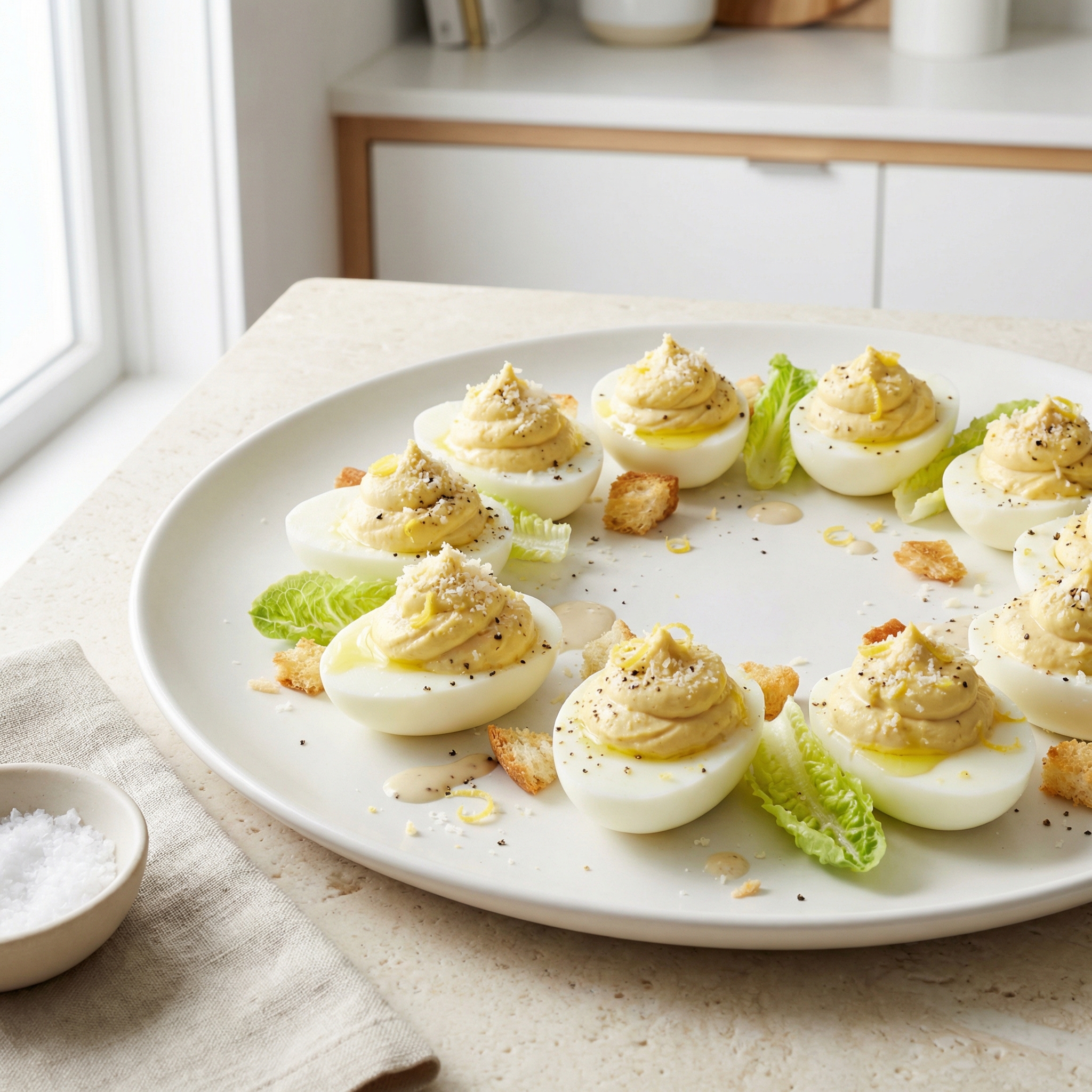 Caesar Salad Deviled Eggs